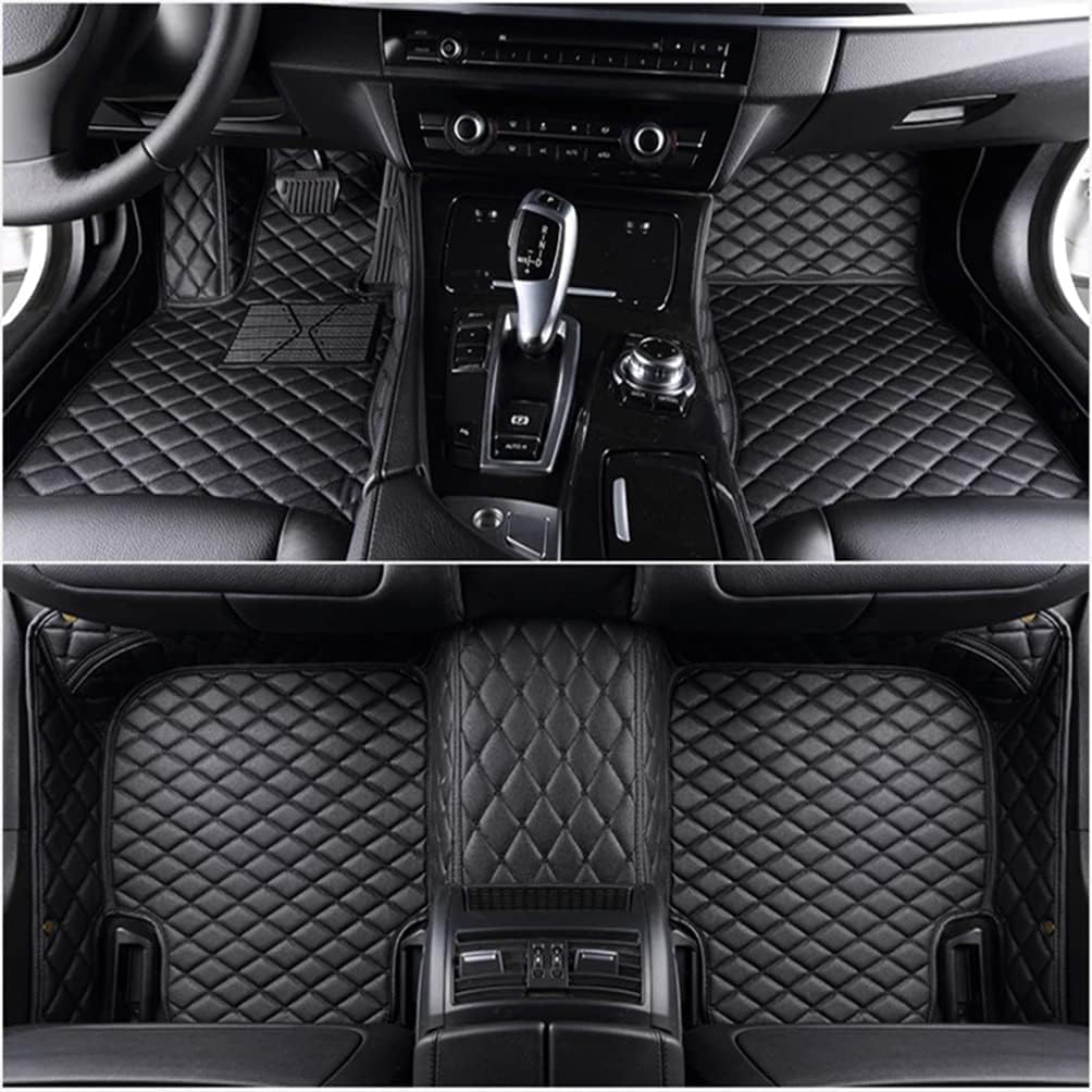 Auto Custom Leder Fußmatten für BMW X6 E71 2008-2014 (LHD), Leder Anti Rutsch Tragen Automatten Allwetter Matten-Floor schutzAuto Zubehör,A/Black von JHYGBKYHGG