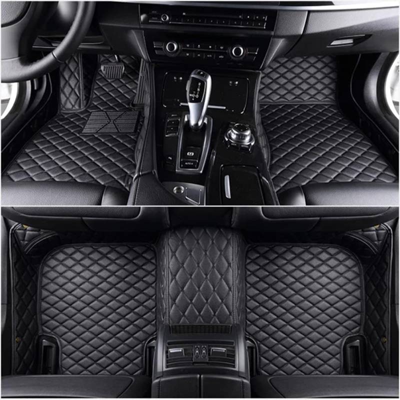 Auto Custom Leder Fußmatten für Mercedes Benz CLC Coupe 2008-2015 (LHD), Leder Anti Rutsch Tragen Automatten Allwetter Matten-Floor schutzAuto Zubehör,A/Black von JHYGBKYHGG