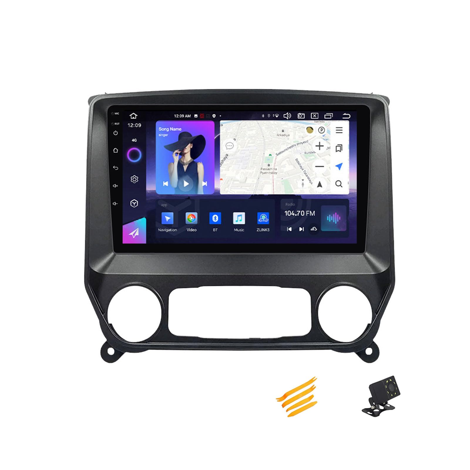 Android 13 Autoradio Bluetooth 2 DIN Kompatibel Mit Chevrolet Silverado 2014~2018 Autoradio Touchscreen 9 Zoll QLED-Display Mit Car Play Android Auto Navigation Radio FM RDS SWC,8 Core NF3 2G+32G von JHYUUKAU