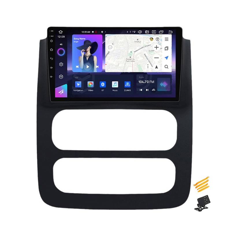 Android 13 Autoradio Bluetooth 2 DIN Kompatibel Mit Dodge RAM 2500 SLT 2002~2005 Autoradio Touchscreen 9 Zoll QLED-Display Mit Car Play Android Auto Navigation Radio FM RDS SWC,8 Core NF6 8G+128G von JHYUUKAU