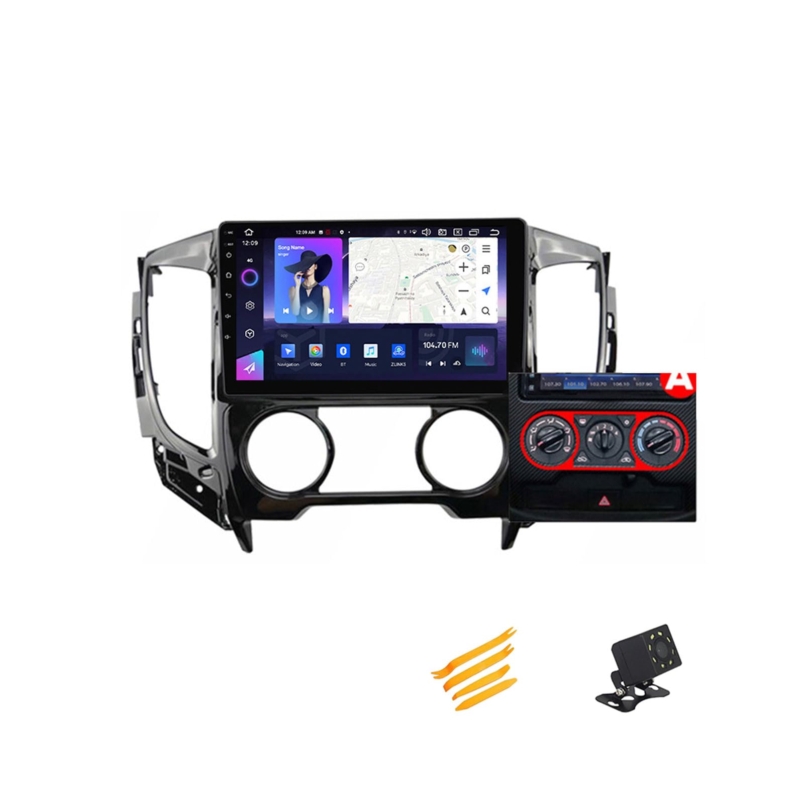 Android 13 Autoradio Bluetooth 2 DIN Kompatibel Mit Mitsubishi L200 2015~2019 Autoradio Touchscreen 9 Zoll QLED-Display Mit Car Play Android Auto Navigation Radio FM RDS SWC,A,8 Core NF5 4G+64G von JHYUUKAU