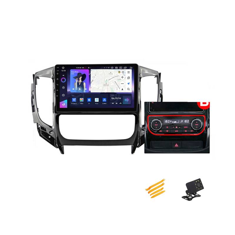 Android 13 Autoradio Bluetooth 2 DIN Kompatibel Mit Mitsubishi L200 2015~2019 Autoradio Touchscreen 9 Zoll QLED-Display Mit Car Play Android Auto Navigation Radio FM RDS SWC,B,8 Core NF5 4G+64G von JHYUUKAU