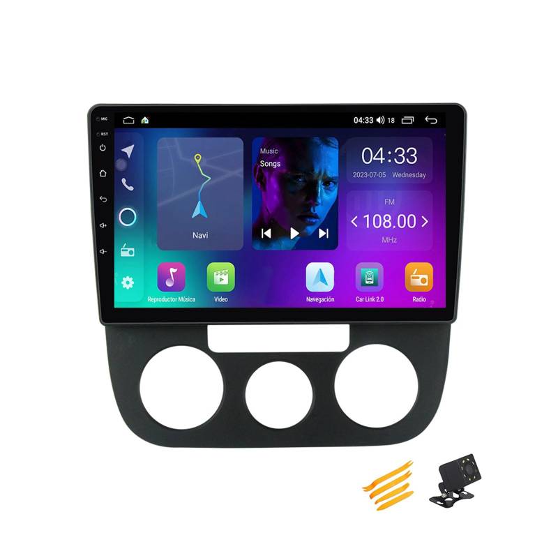 Android 13 Autoradio Bluetooth 2 DIN Kompatibel Mit VW Sagitar Jetta 5 2006~2010 Autoradio Touchscreen 9 Zoll QLED-Display Mit Car Play Android Auto Navigation Radio FM RDS SWC,4 Core NF1 1G+32G von JHYUUKAU