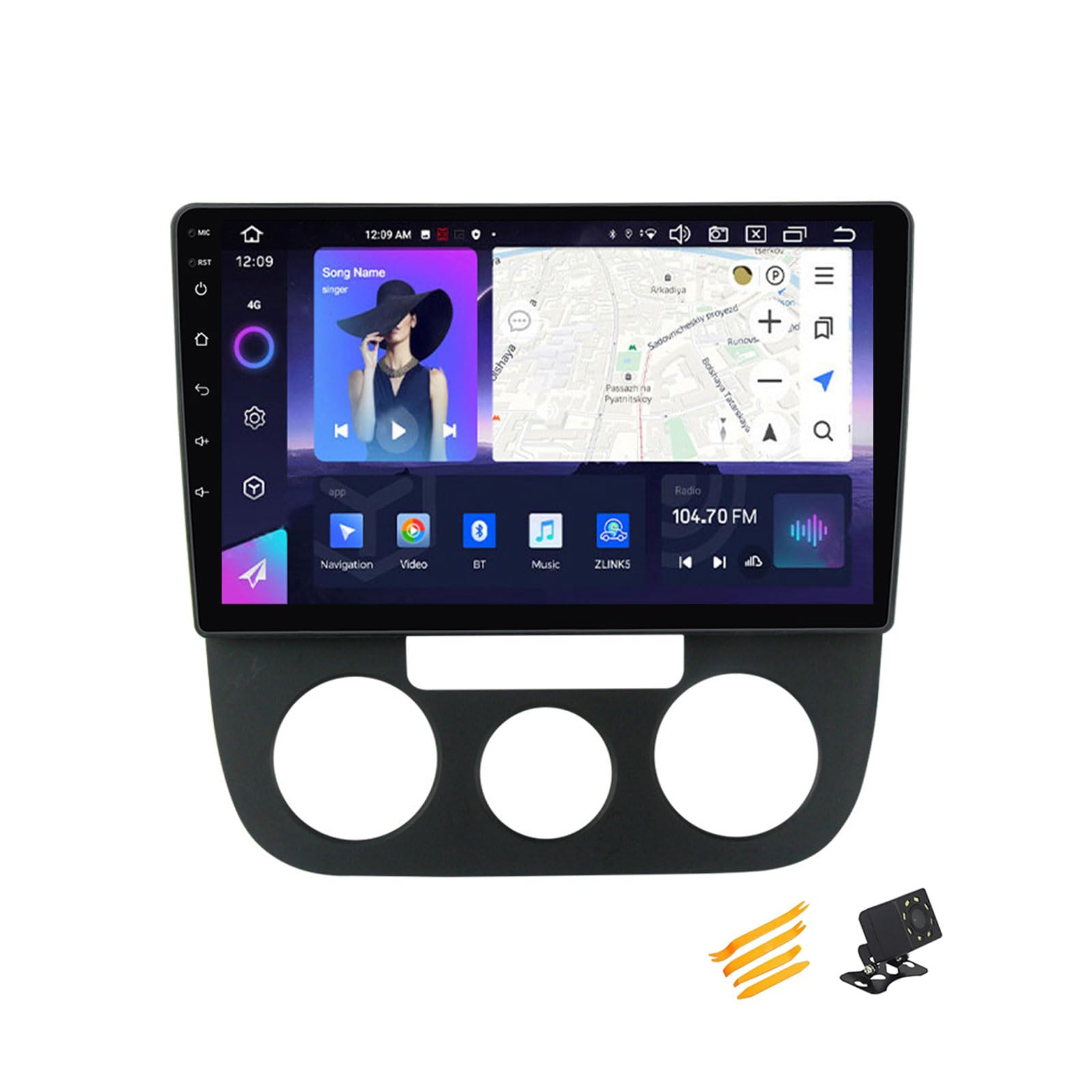 Android 13 Autoradio Bluetooth 2 DIN Kompatibel Mit VW Sagitar Jetta 5 2006~2010 Autoradio Touchscreen 9 Zoll QLED-Display Mit Car Play Android Auto Navigation Radio FM RDS SWC,8 Core NF3 2G+32G von JHYUUKAU