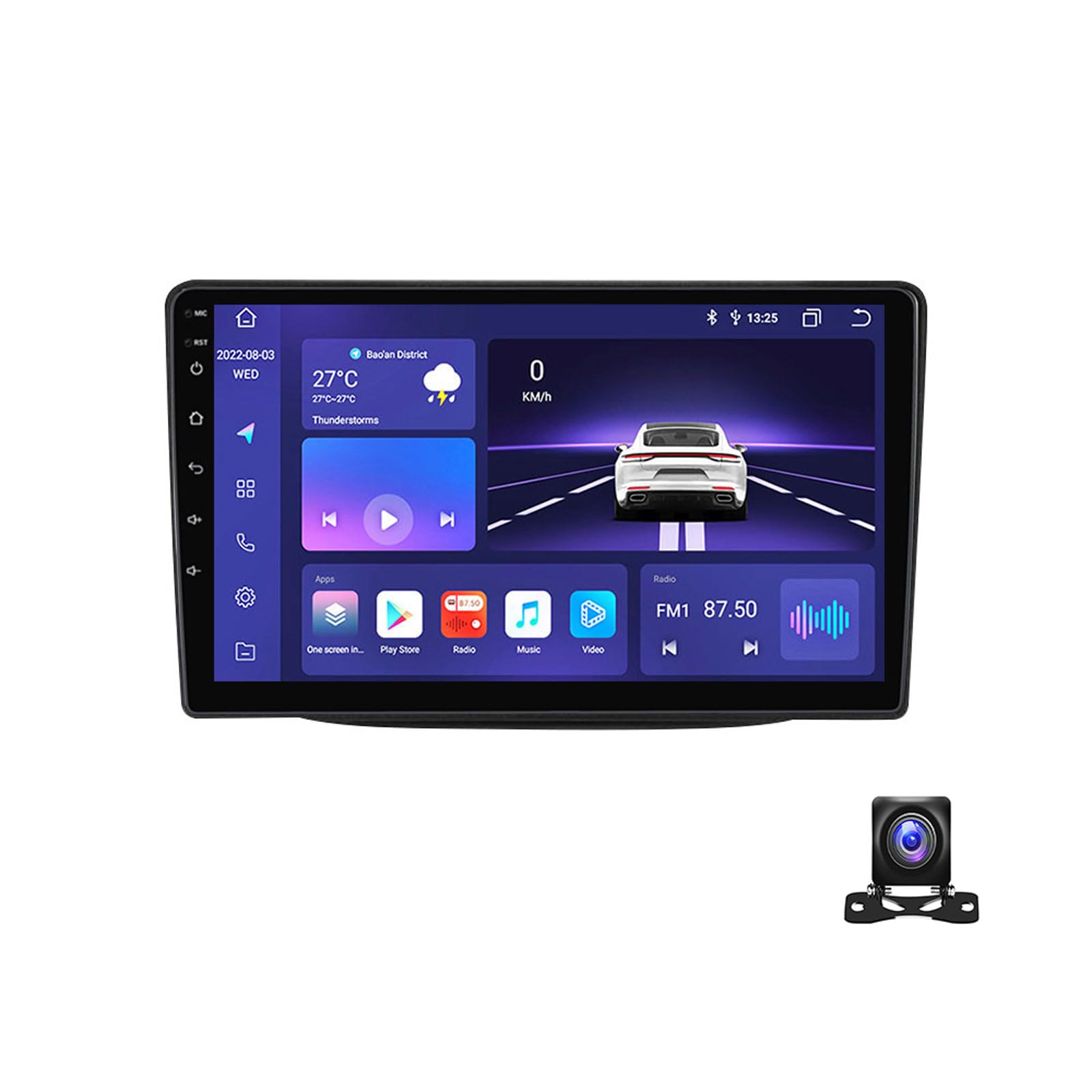 JHYUUKAU 9 Zoll Android 13 Autoradio Kompatibel Mit KIA Sorento 2013~2014 Bluetooth 2 DIN Autoradio Kompatibel Mit Carplay Android Auto, Navigation, Lenkradsteuerung, Rückfahrkamera,A,M500S 4G+64G von JHYUUKAU