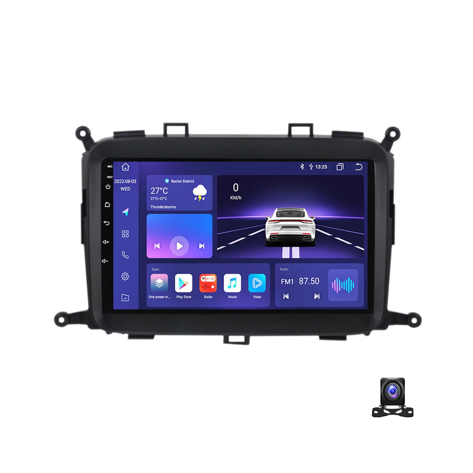 JHYUUKAU 9 Zoll Autoradio Doppel DIN Stereo Kompatibel Mit KIA Carens 2013~2018 Auto Multimedia Navigation Kompatibel Mit Carplay, Android Auto, 4G, FM RDS, SWC, DSP, Rückfahrkamera,M500S 4G+64G von JHYUUKAU