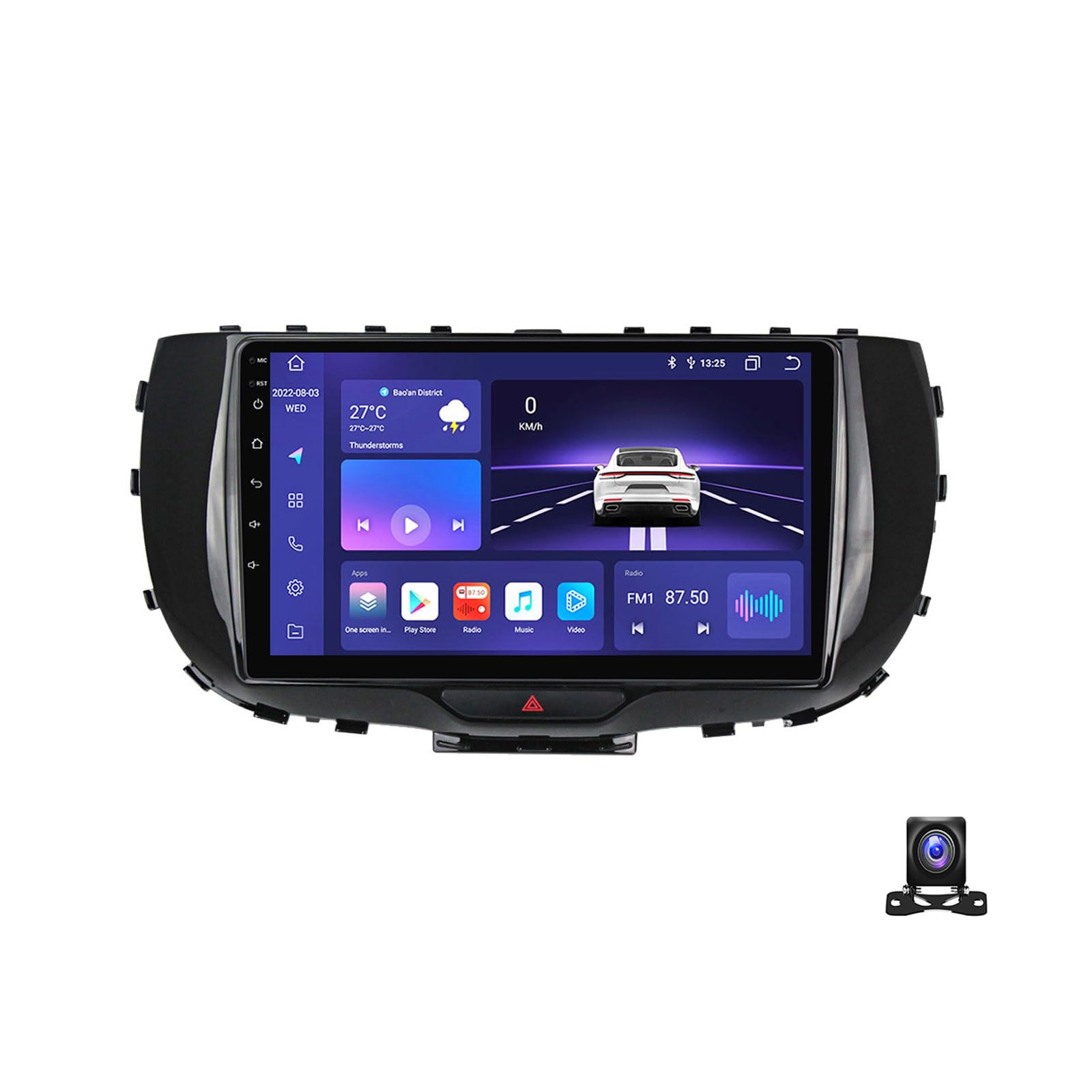 JHYUUKAU 9 Zoll Autoradio Doppel DIN Stereo Kompatibel Mit KIA Soul 2019~2020 Auto Multimedia Navigation Kompatibel Mit Carplay, Android Auto, 4G, FM RDS, SWC, DSP, Rückfahrkamera,M800S 8G+256G von JHYUUKAU