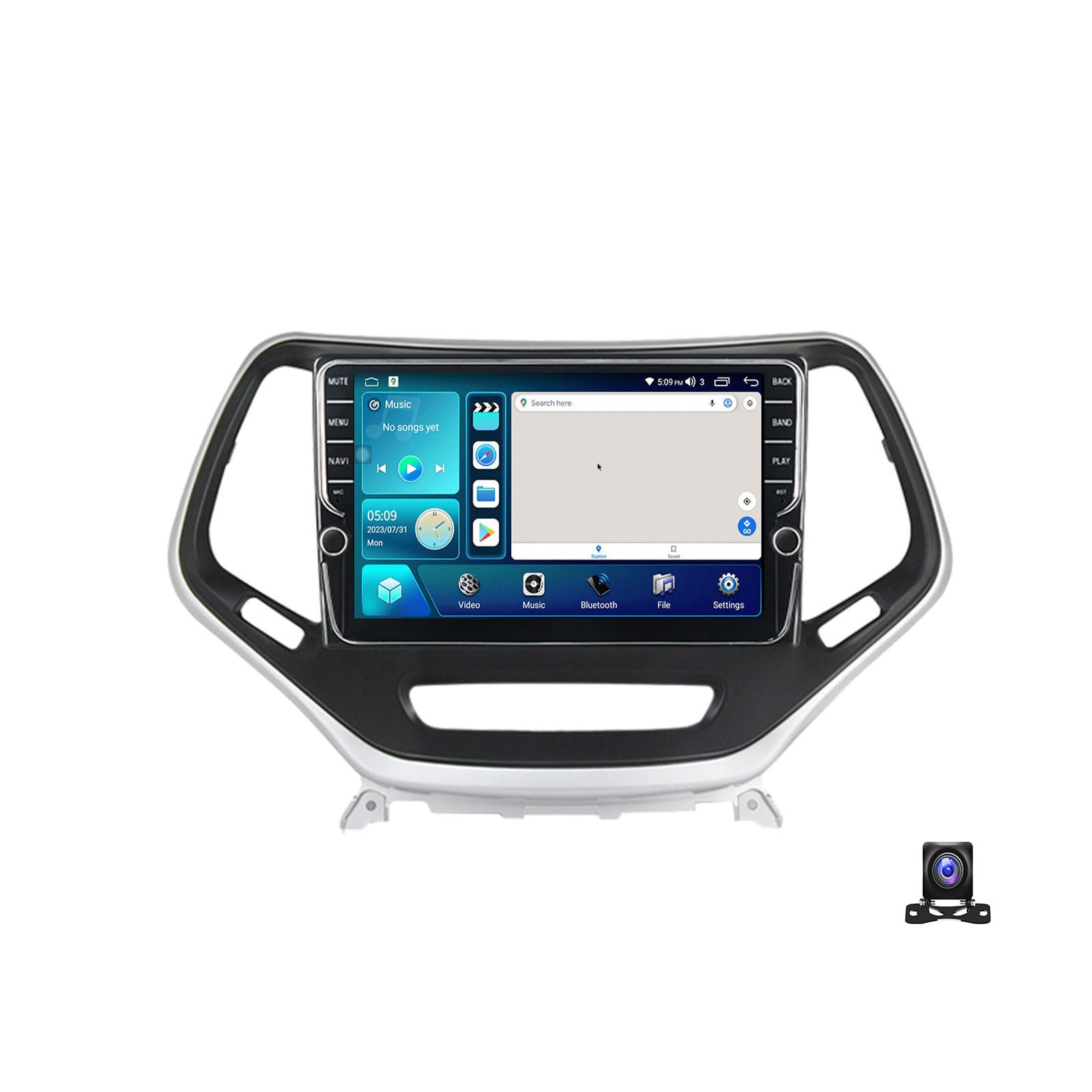 JHYUUKAU Android 13 Autoradio 2 Din Radio Kompatibel mit Jeep Cherokee 5 KL 2014~2018 9 Zoll Android Mit Navi Stereo Auto Bluetooth Doppel Din Radio Mit Rückfahrkamera FM Radio Carplay/Auto,K100S von JHYUUKAU