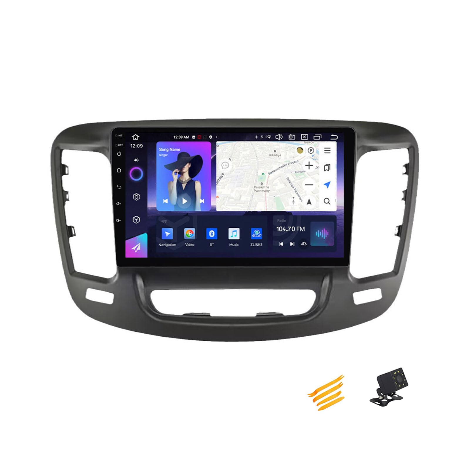 JHYUUKAU Android 13 Autoradio Bluetooth 2 DIN Kompatibel Mit Chrysler 200/Dodge Dart Autoradio Touchscreen 9 Zoll QLED-Display Mit Car Play Android Auto Navigation Radio FM RDS SWC,8 Core NF4 4G+64G von JHYUUKAU