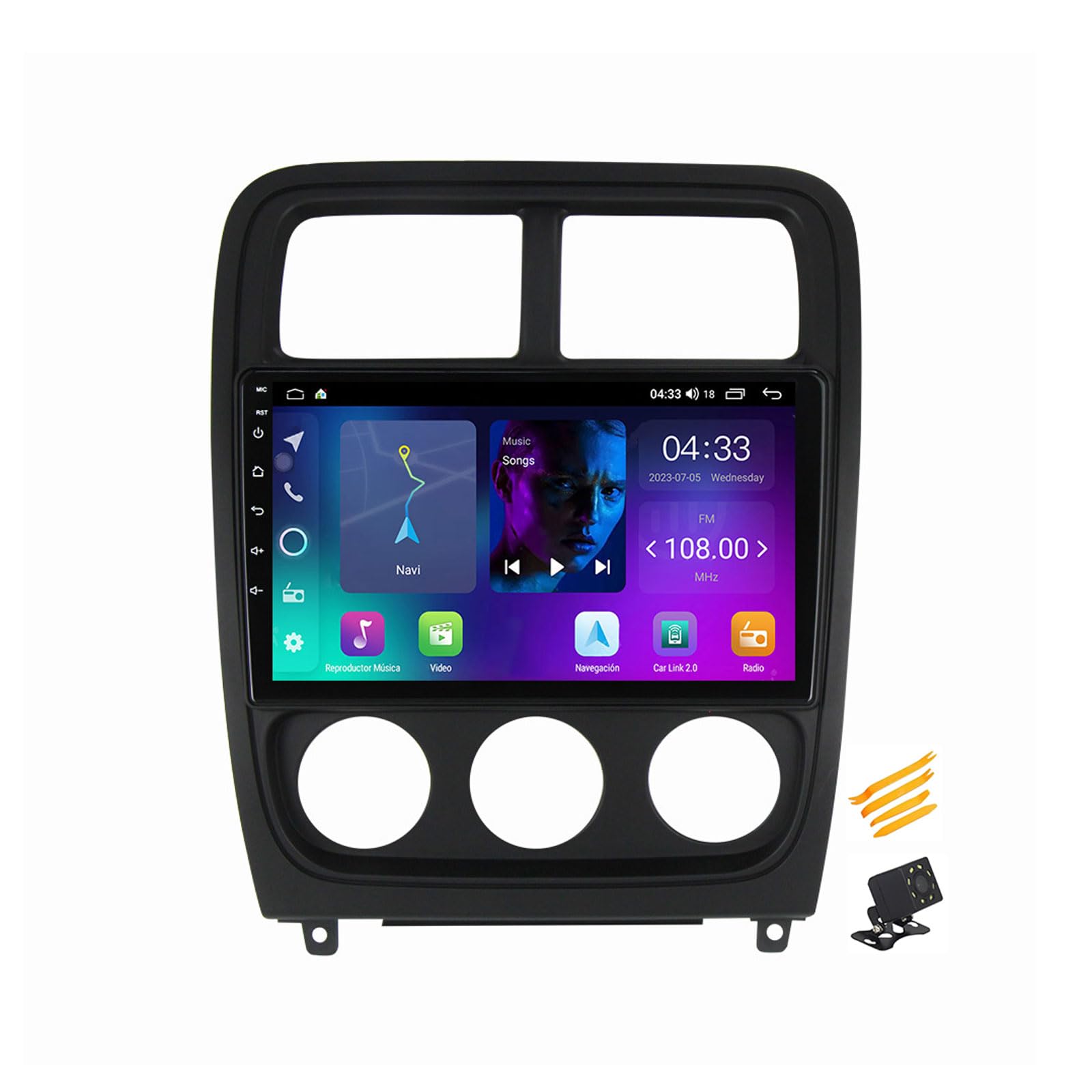 JHYUUKAU Android 13 Autoradio Bluetooth 2 DIN Kompatibel Mit Dodge Caliber 2009~2013 Autoradio Touchscreen 9 Zoll QLED-Display Mit Car Play Android Auto Navigation Radio FM RDS SWC,4 Core NF1 1G+32G von JHYUUKAU