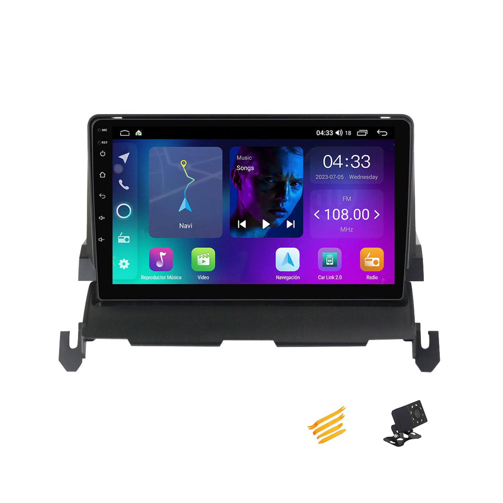 JHYUUKAU Android 13 Autoradio Bluetooth 2 DIN Kompatibel Mit Dodge Journey 2009~2012 Autoradio Touchscreen 9 Zoll QLED-Display Mit Car Play Android Auto Navigation Radio FM RDS SWC,4 Core NF1 1G+32G von JHYUUKAU