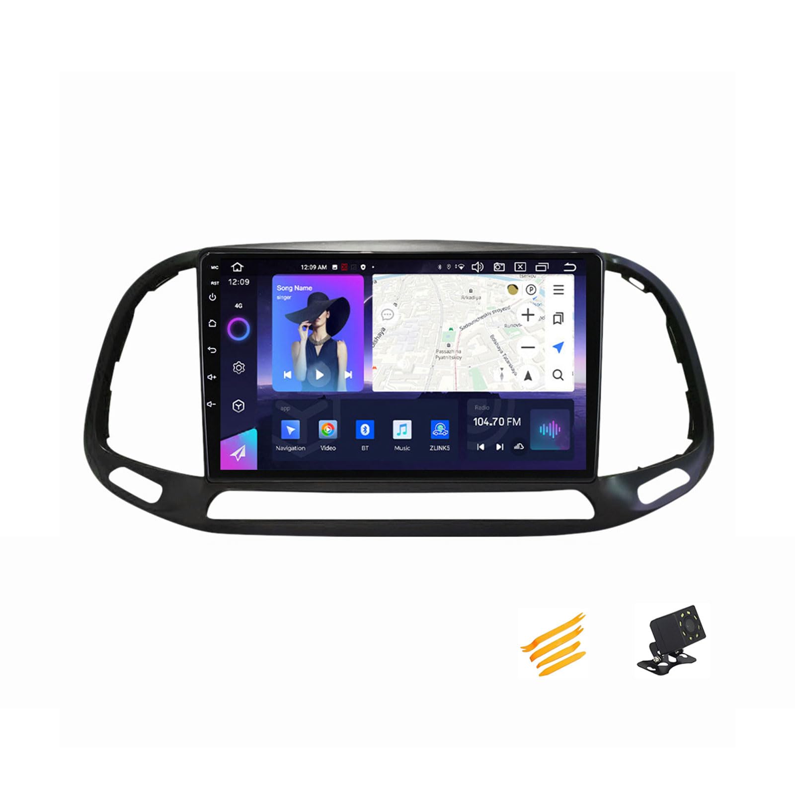 JHYUUKAU Android 13 Autoradio Bluetooth 2 DIN Kompatibel Mit FIAT Doblo 2015~2019 Autoradio Touchscreen 9 Zoll QLED-Display Mit Car Play Android Auto Navigation Radio FM RDS SWC,8 Core NF3 2G+32G von JHYUUKAU