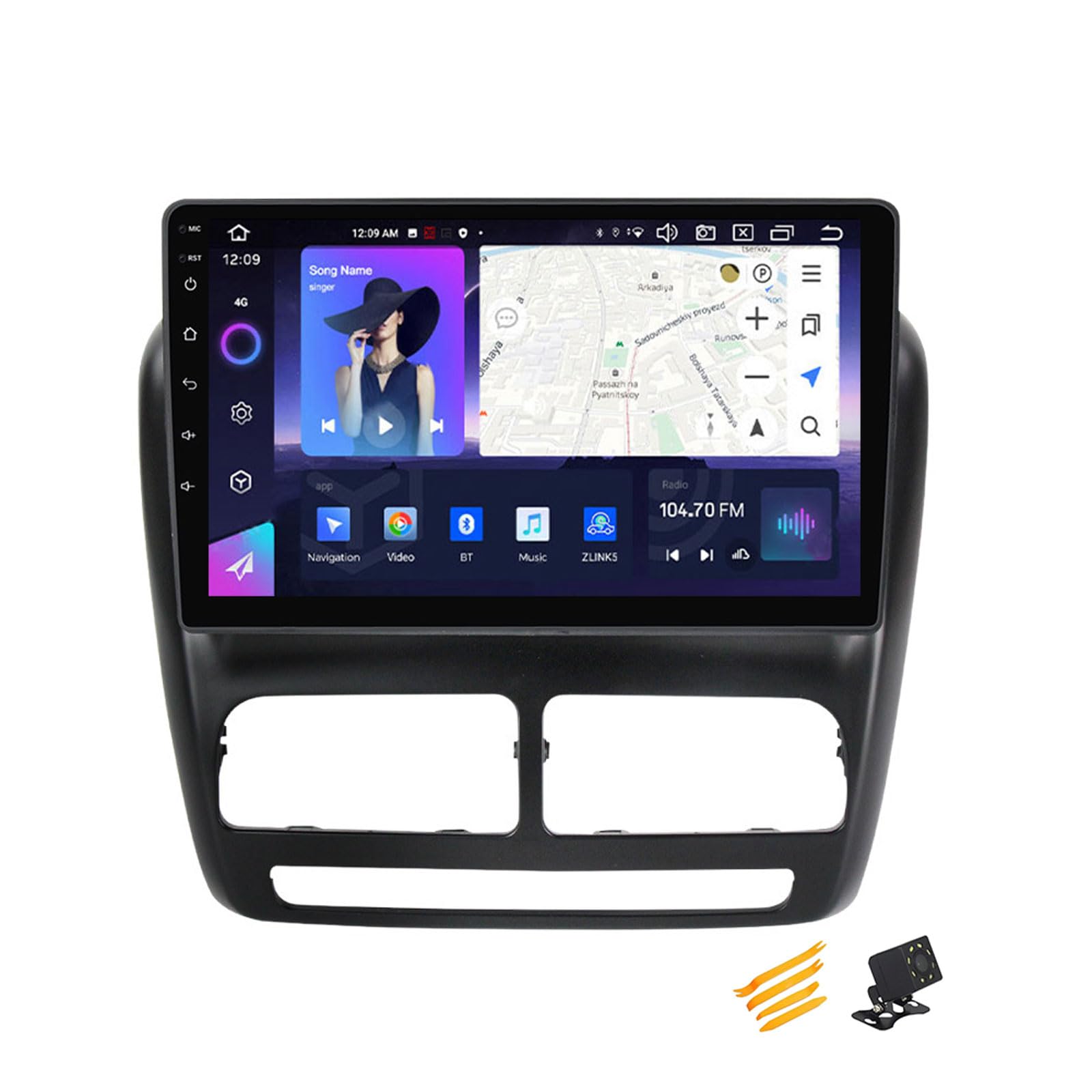 JHYUUKAU Android 13 Autoradio Bluetooth 2 DIN Kompatibel Mit FIAT Doblo 2015 Autoradio Touchscreen 9 Zoll QLED-Display Mit Car Play Android Auto Navigation Radio FM RDS SWC,8 Core NF3 2G+32G von JHYUUKAU