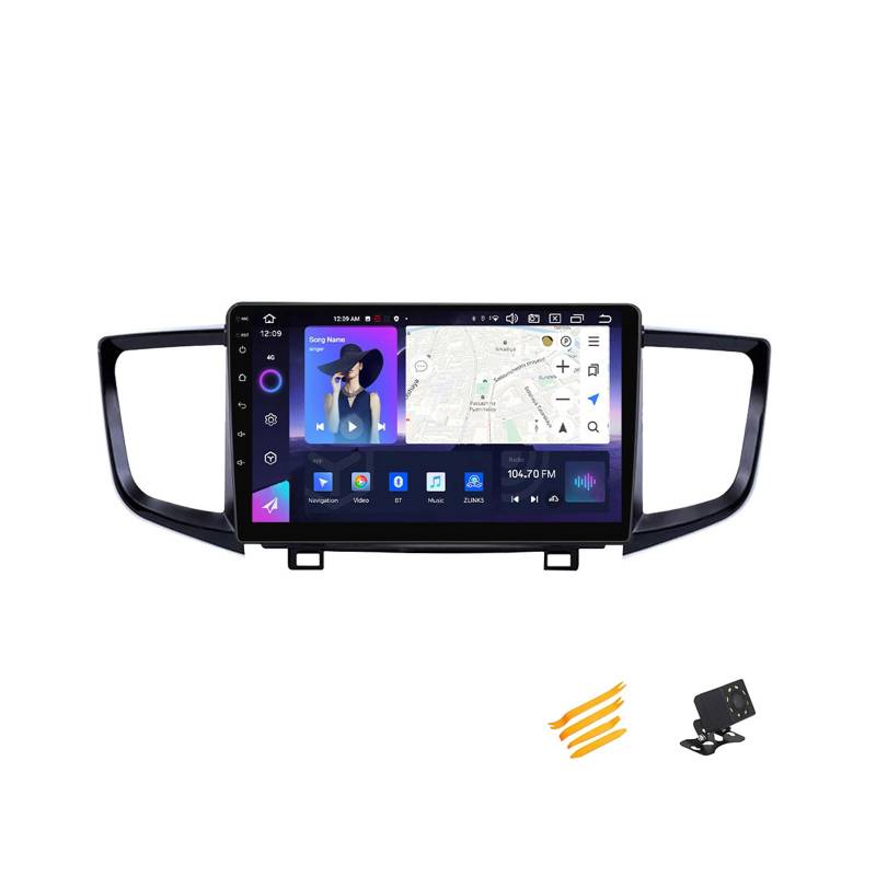 JHYUUKAU Android 13 Autoradio Bluetooth 2 DIN Kompatibel Mit Honda Pilot 2016~2019 Autoradio Touchscreen 9 Zoll QLED-Display Mit Car Play Android Auto Navigation Radio FM RDS SWC,8 Core NF6 8G+128G von JHYUUKAU