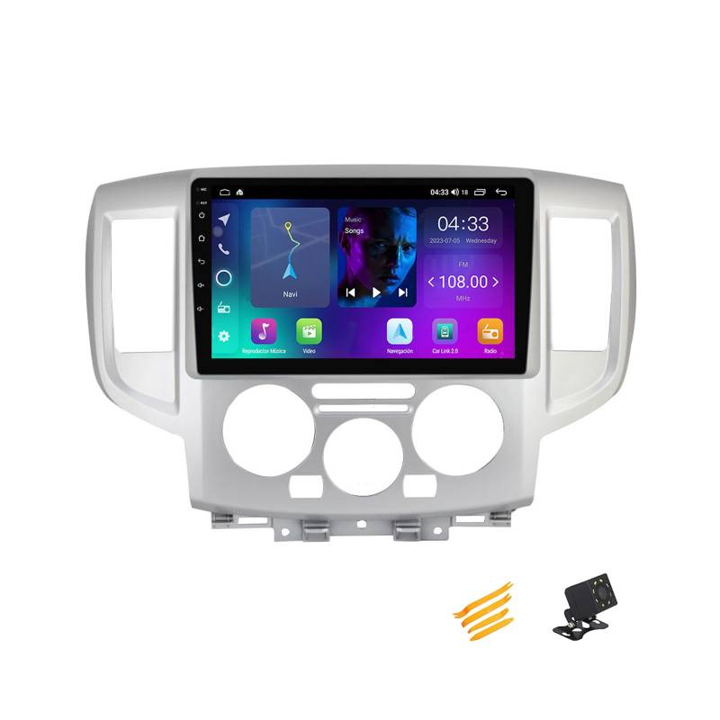 JHYUUKAU Android 13 Autoradio Bluetooth 2 DIN Kompatibel Mit Nissan NV200 2011~2018 Autoradio Touchscreen 9 Zoll QLED-Display Mit Car Play Android Auto Navigation Radio FM RDS SWC,4 Core NF1 1G+32G von JHYUUKAU