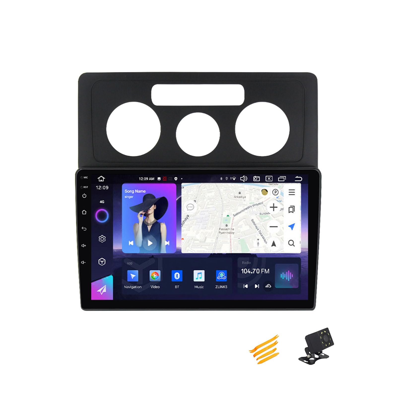 JHYUUKAU Android 13 Autoradio Bluetooth 2 DIN Kompatibel Mit VW Caddy 3 2004~2010 Autoradio Touchscreen 9 Zoll QLED-Display Mit Car Play Android Auto Navigation Radio FM RDS SWC,8 Core NF3 2G+32G von JHYUUKAU