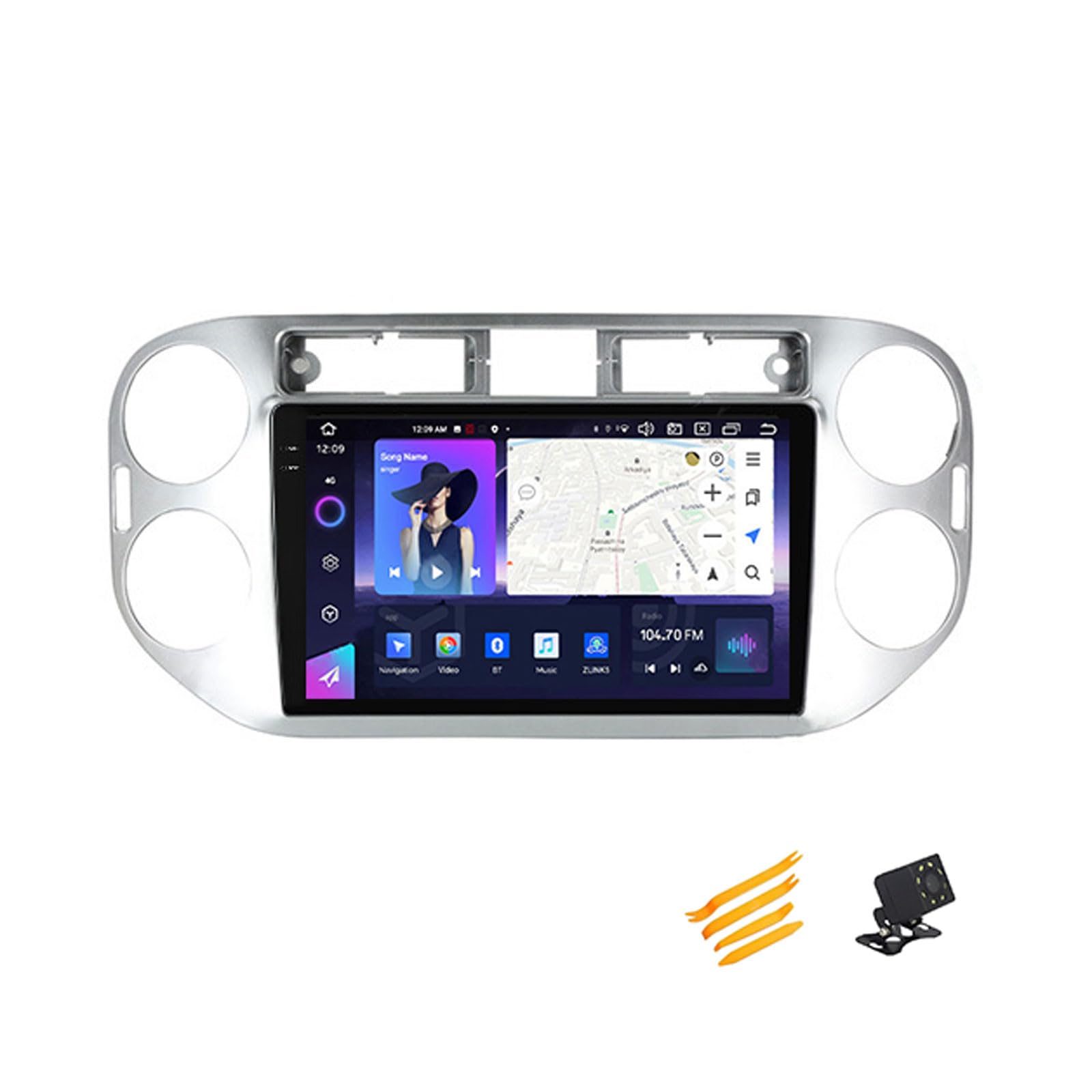 JHYUUKAU Android 13 Autoradio Bluetooth 2 DIN Kompatibel Mit VW Tiguan 2006~2016 Autoradio Touchscreen 9 Zoll QLED-Display Mit Car Play Android Auto Navigation Radio FM RDS SWC,8 Core NF3 2G+32G von JHYUUKAU