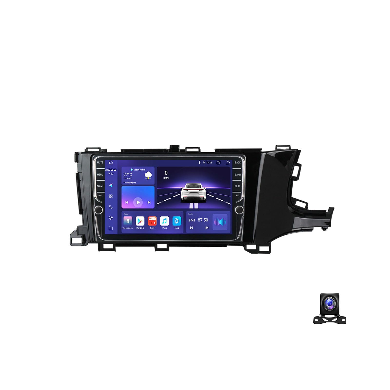 JHYUUKAU Android 13 Autoradio Mit 9 Zoll Bildschirm Kompatibel mit Honda Shuttle 2 2015~2020 Autoradio Bluetooth 2 Din Mit Navi, 720P Rückfahrkamera/FM/RDS/DSP/Auto/Carplay,K200S von JHYUUKAU