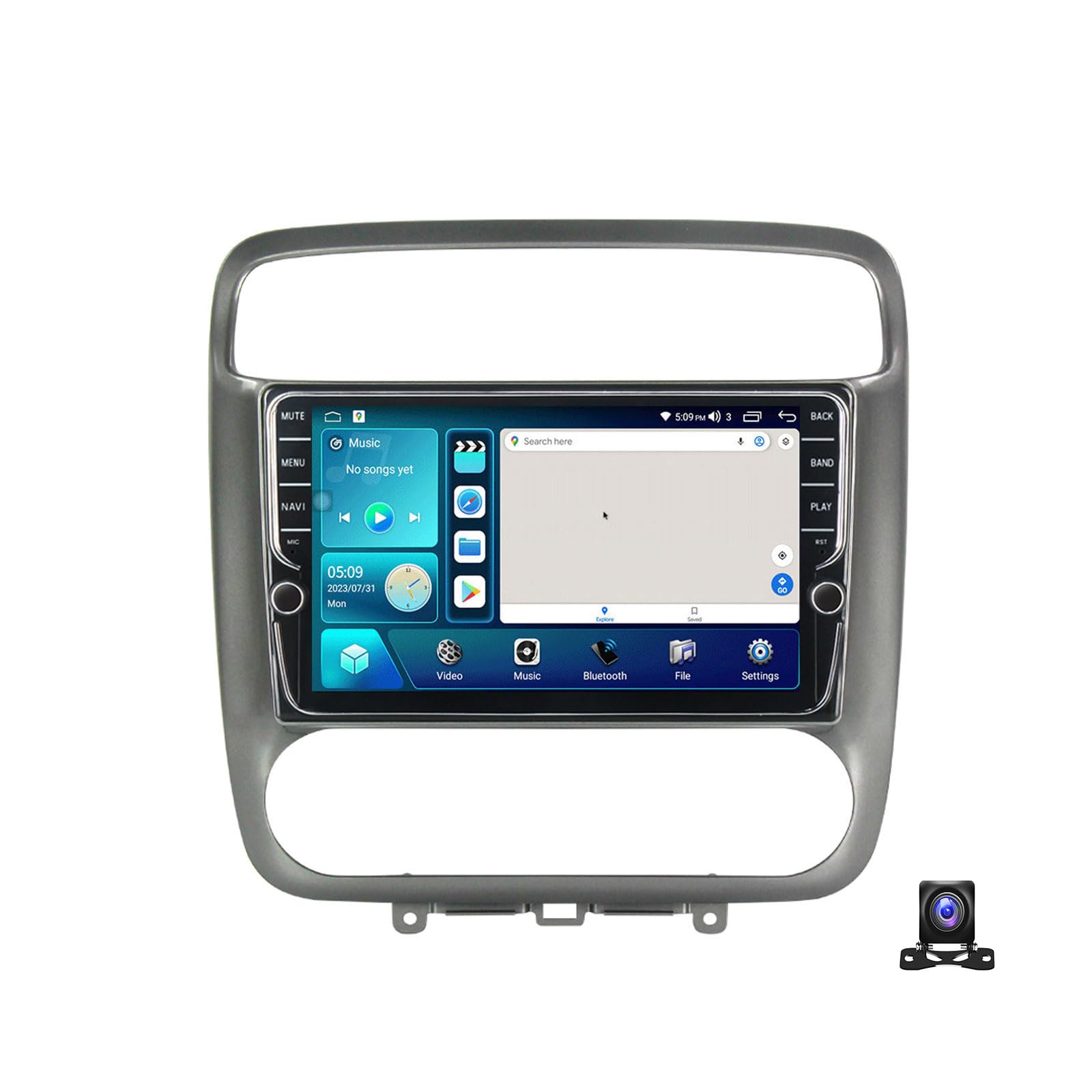 JHYUUKAU Doppel DIN Radio Mit Navi, 9 Zoll Touchscreen, 2 Din Autoradio MP5 Player Kompatibel mit Honda Stream 2000~2004 Unterstützt BT, Radio FM/RDS, DSP, Carplay/Auto, Lenkradsteuerung,B,K100S von JHYUUKAU