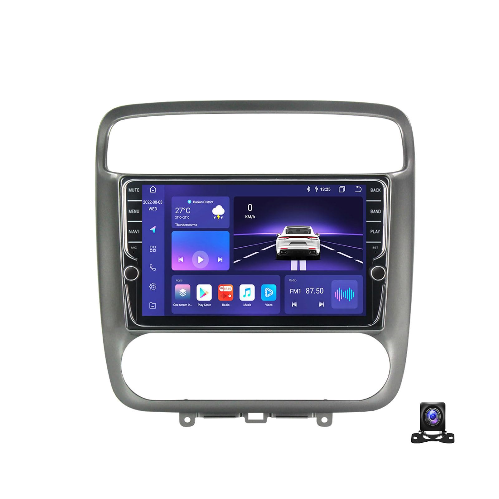 JHYUUKAU Doppel DIN Radio Mit Navi, 9 Zoll Touchscreen, 2 Din Autoradio MP5 Player Kompatibel mit Honda Stream 2000~2004 Unterstützt BT, Radio FM/RDS, DSP, Carplay/Auto, Lenkradsteuerung,B,K200S von JHYUUKAU