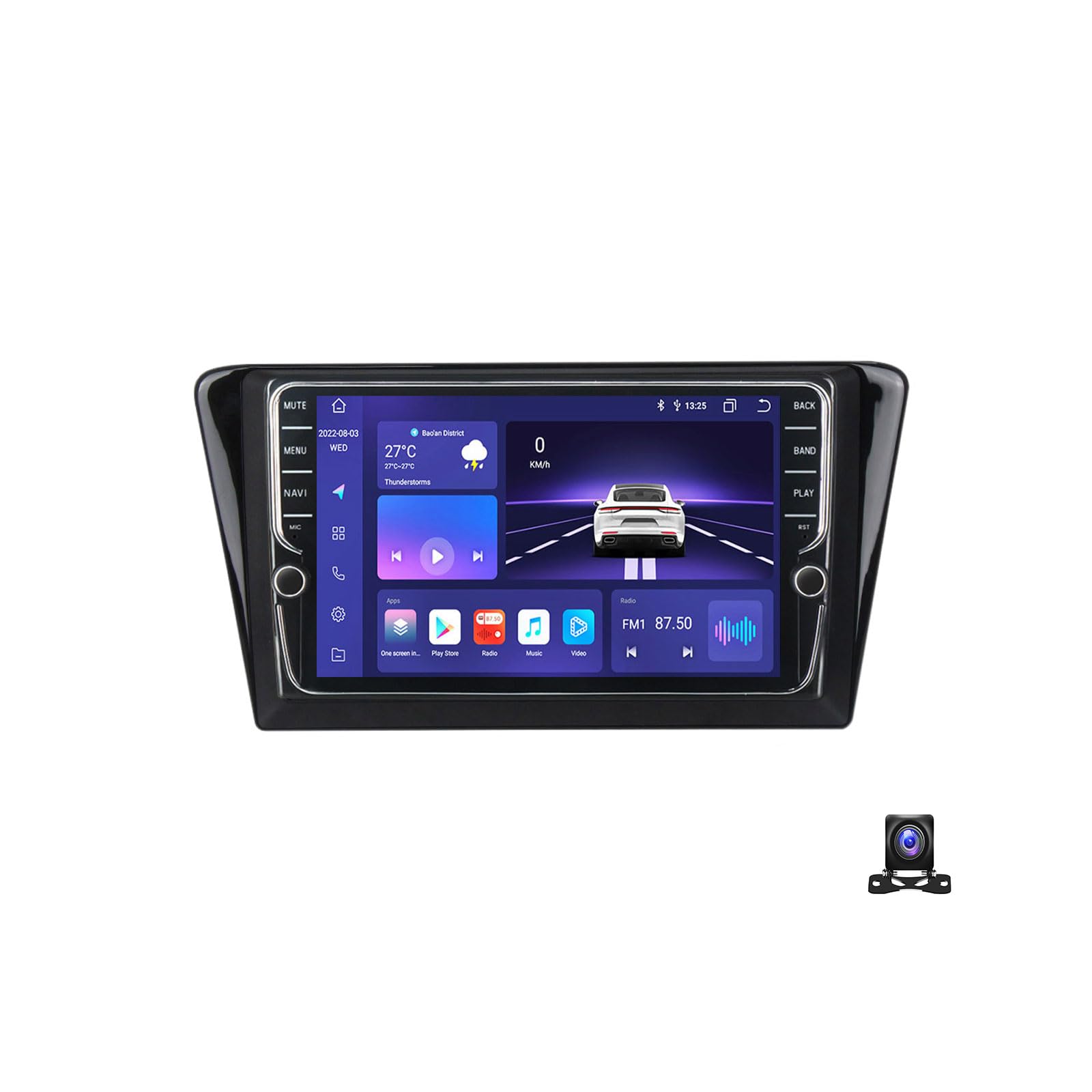 JHYUUKAU Doppel DIN Radio Mit Navi, 9 Zoll Touchscreen, 2 Din Autoradio MP5 Player Kompatibel mit Peugeot 408 2014~2018 Unterstützt BT, Radio FM/RDS, DSP, Carplay/Auto, Lenkradsteuerung,K300S von JHYUUKAU