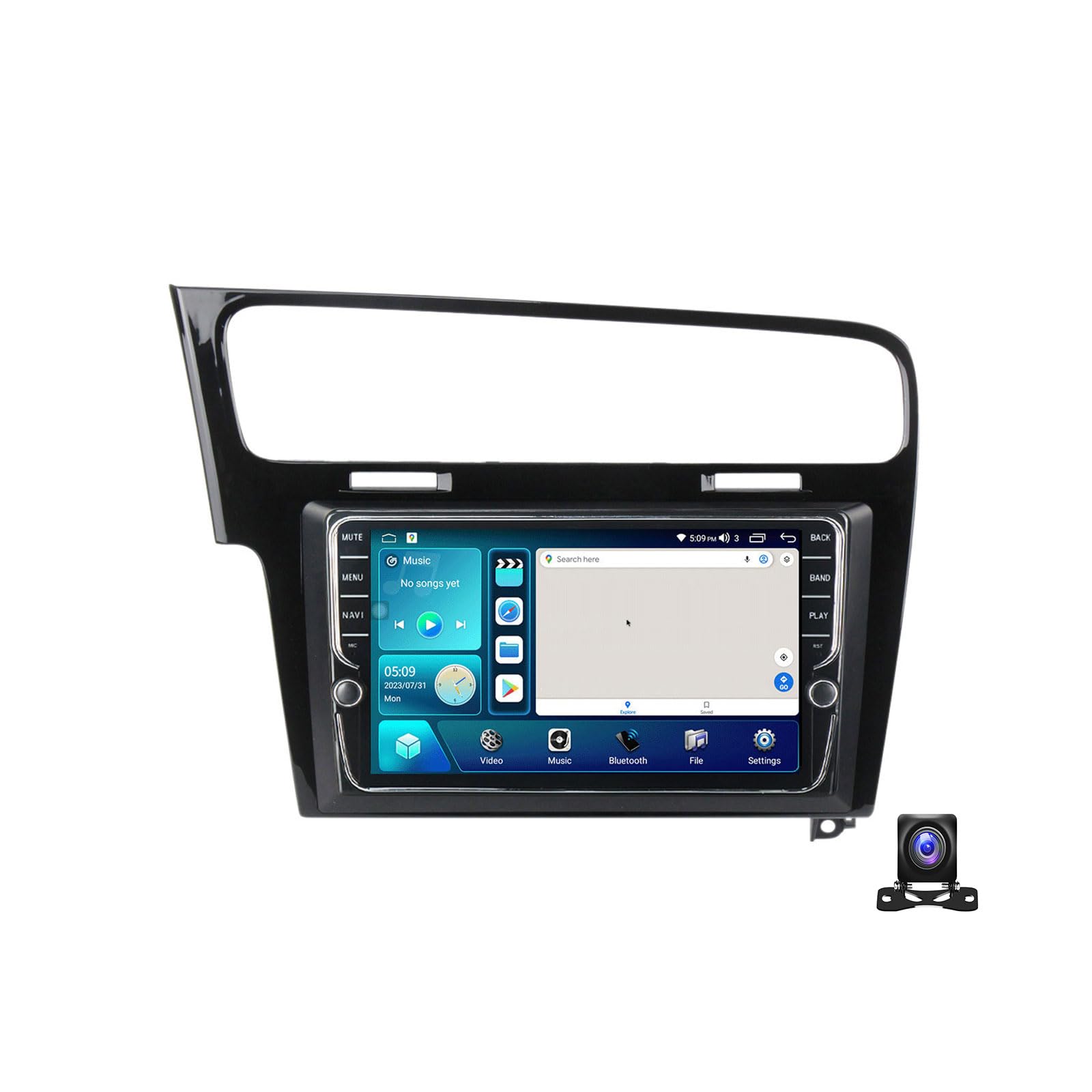 JHYUUKAU Doppel DIN Radio Mit Navi, 9 Zoll Touchscreen, 2 Din Autoradio MP5 Player Kompatibel mit VW Golf 7 2013~2017 Unterstützt BT, Radio FM/RDS, DSP, Carplay/Auto, Lenkradsteuerung,K100S von JHYUUKAU