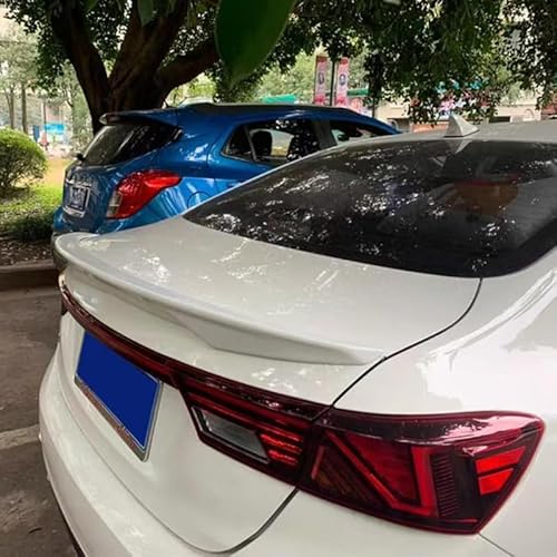 Auto Flügel für Kia K3,Flügel Lippe Schwanz Spoiler Auto Spoiler Wing Dachspoiler Heckflügel Kunststoff Windwiderstand Auto Dekoration Zubehör,White von JIAAM