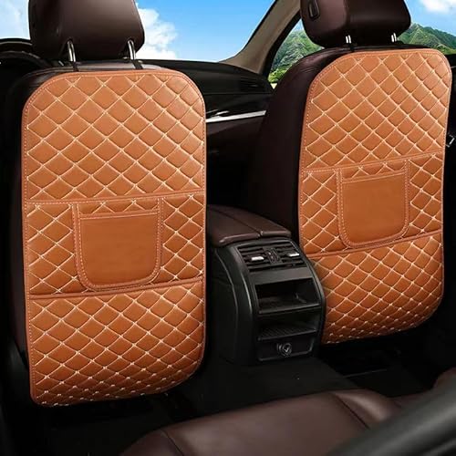 Auto Leder Sitzschutz Pad Abdeckung für VW Lavida 2008-2021, Auto trittschutz trittmatte Auto Rücksitz Anti Kick Pad Auto Verschleißfest Schmutziges Zubehör,G/BROWN von JIABAOCA