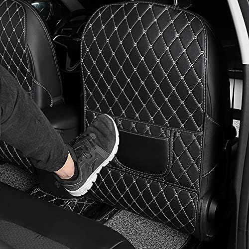 JIABAOCA Auto Leder Sitzschutz Pad Abdeckung für OPEL Insignia 2010-2023, Auto trittschutz trittmatte Auto Rücksitz Anti Kick Pad Auto Verschleißfest Schmutziges Zubehör,C/BLACKBEIGE von JIABAOCA