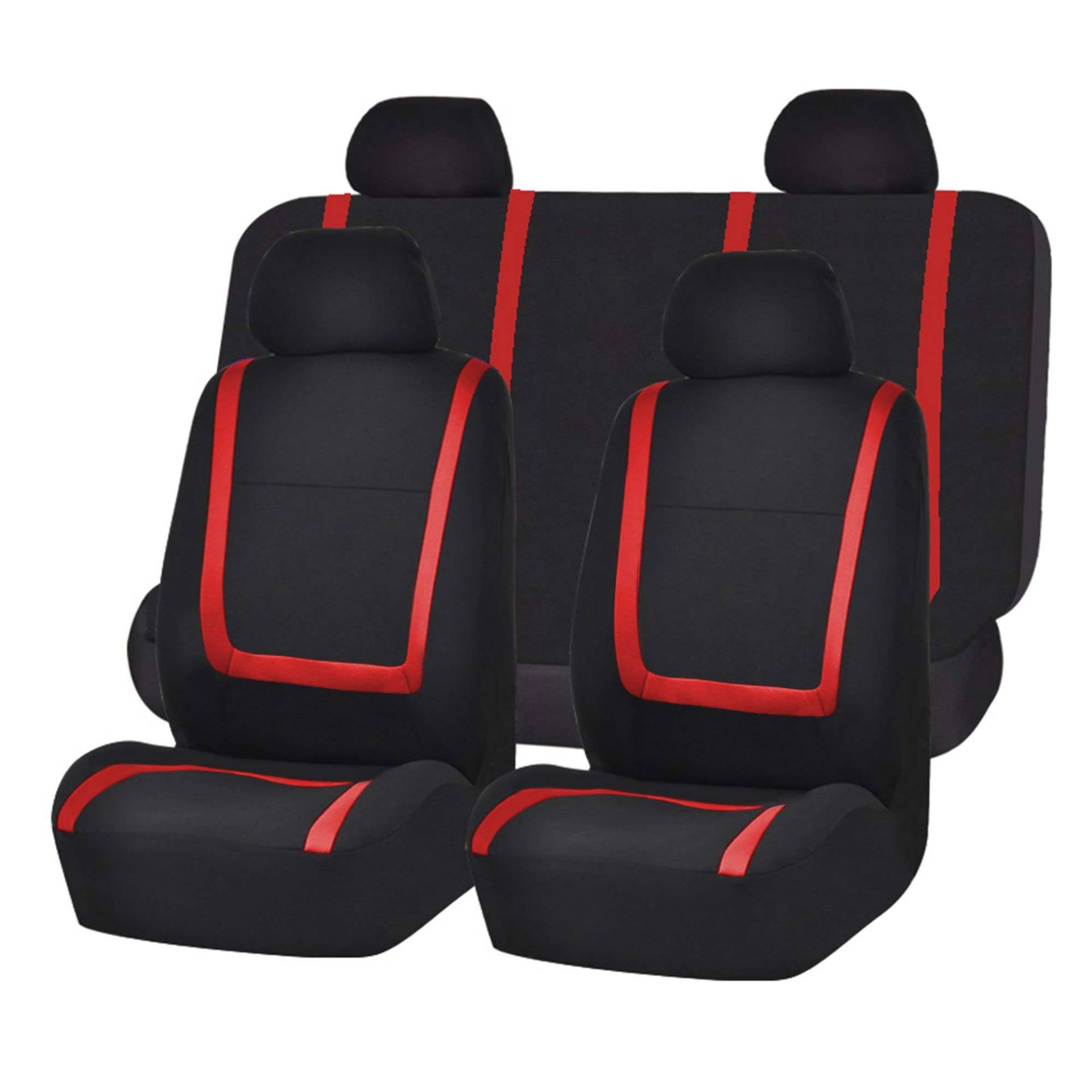 JIABAOCA Auto Sitzbezug Komplett-Set für VW Golf Plus 2010-2014, Rutsch-Und Wasserfestes Auto Sitzschoner, Elastische Säume, Seiten-Airbag-kompatibel, Waschbar Innere Zubehör,C-RED von JIABAOCA