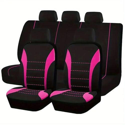 JIABAOCA Auto Sitzbezug Set Universal für Infiniti Q50 Q60 QX50 QX60, Auto Sitzauflagen Set Schonbezug Autositz rutschfest, Atmungsaktiv und Schweißabsorbierend Auto-Zubehör,D/Pink von JIABAOCA