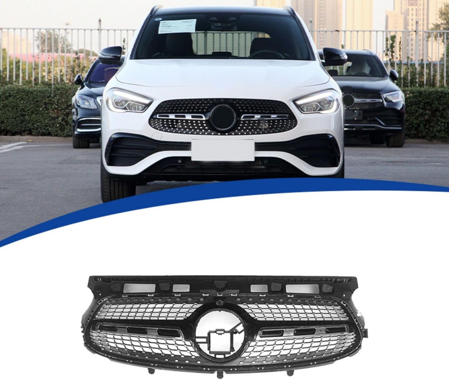 Front- und Kühlergrill Für Benz GLA G247 SPORT OE 2020 2021 2022 2023, Front Bumper Radiator Grille Stoßstange Kühlergrill Grill BelüFtungsdeckel Verkleidung von JIAGHUI