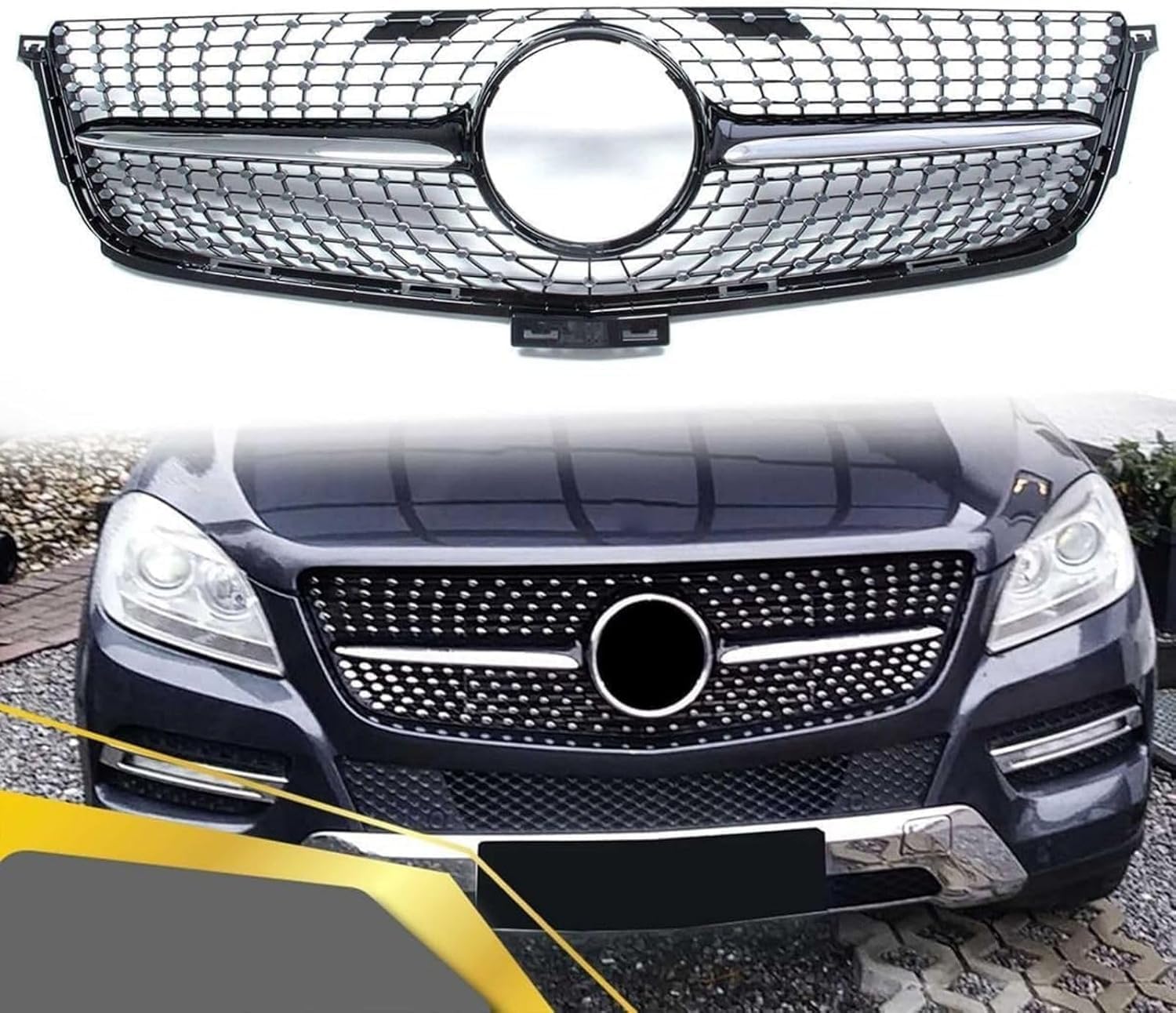 Front- und Kühlergrill Für Benz M Class ML W166 ML250 ML 300 ML350 ML400 2011-2015, Front Bumper Radiator Grille Stoßstange Kühlergrill Grill BelüFtungsdeckel Verkleidung von JIAGHUI