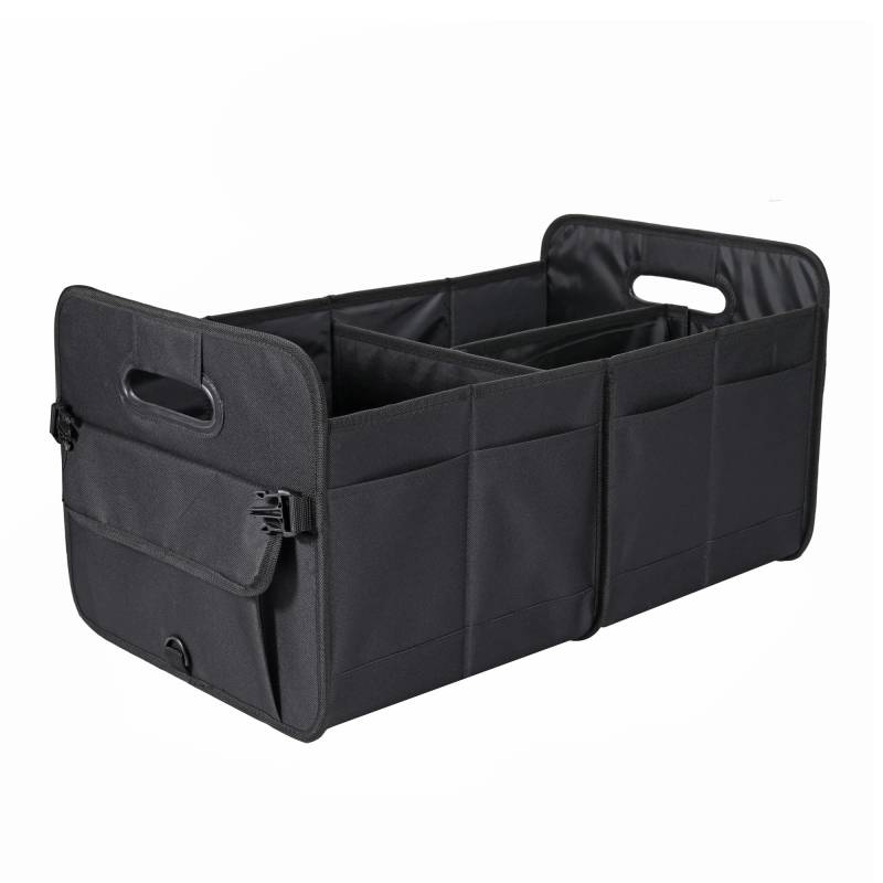 Auto Kofferraum Organizer Box Kofferraumtasche Faltbar für Jeep Commander | ab 2021, Verstellbare Sicherungsriemen Autobox Kofferraum,Black von JIAHUIFA