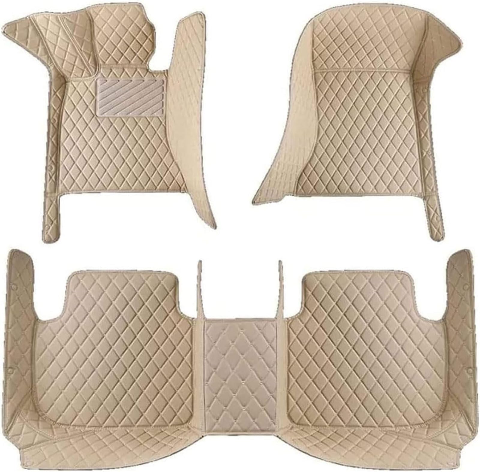 Fussmatten Auto für Audi S5 F5 (2door) Coupe 2017 2018 2019 2020 2021 2022, wasserdichte Antirutschmatten Vorne Hinten Schutz Bodenmatten Fussmatten Zubehör,Beige von JIANXKILB