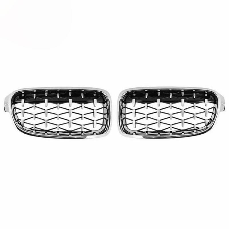 Kühlergrill Außentuning-Zubehörteile für BMW 3 Series F30 F31 F35 2012 2013 2014 2015 2016 2017 2018, Auto Frontgrill Vorderen Stoßfänger Grill Auto Grill Ersatz Zubehör,Silver von JIANXKILB