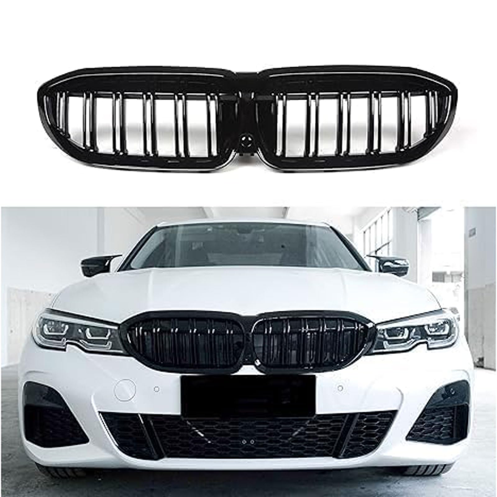 Kühlergrill Außentuning-Zubehörteile für BMW 3 Series G20 G21 G28 2019 2020 2021 2022, Auto Frontgrill Vorderen Stoßfänger Grill Auto Grill Ersatz Zubehör von JIANXKILB