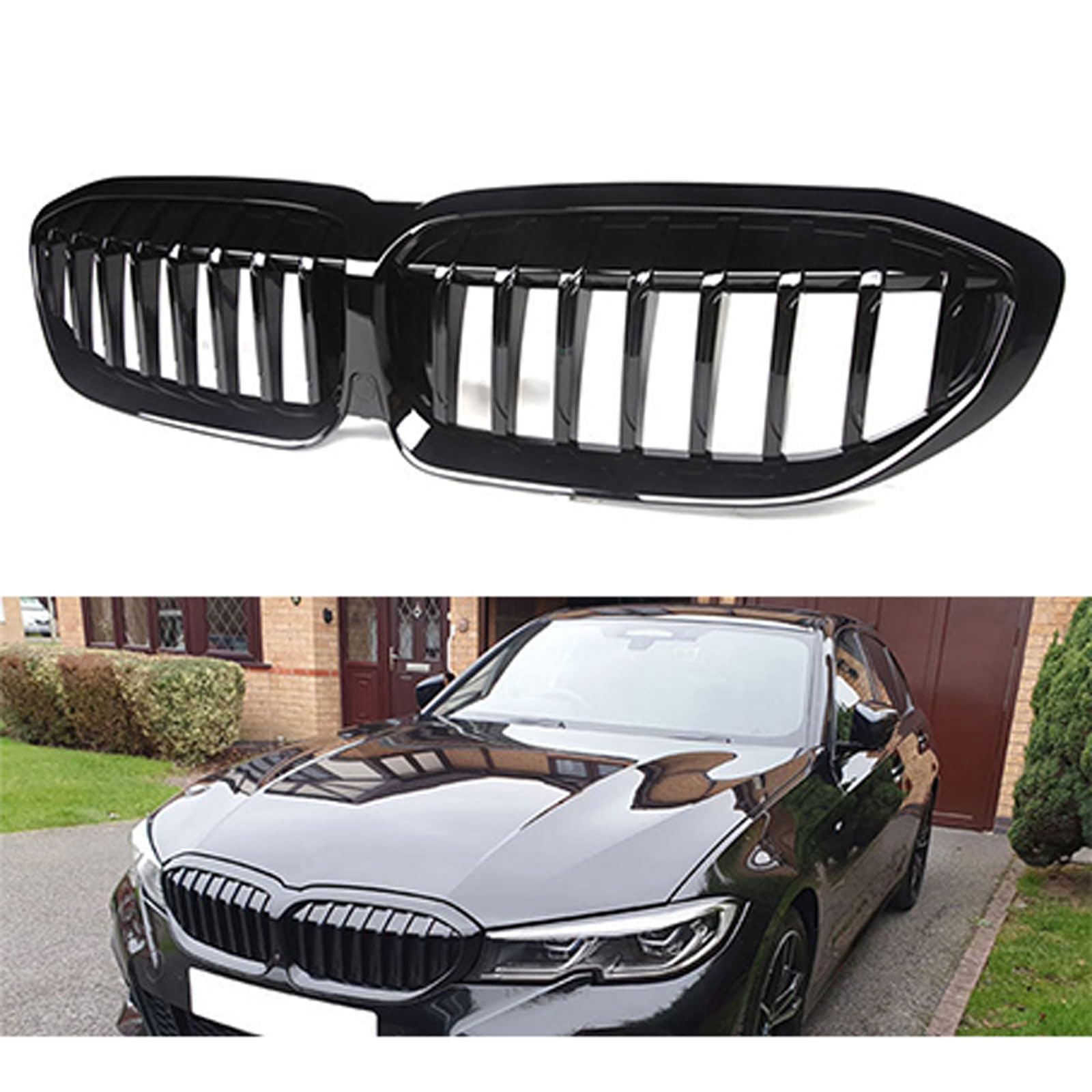 Kühlergrill Außentuning-Zubehörteile für BMW 3 Series G20 G21 G28 2019 2020 2021 2022, Auto Frontgrill Vorderen Stoßfänger Grill Auto Grill Ersatz Zubehör von JIANXKILB