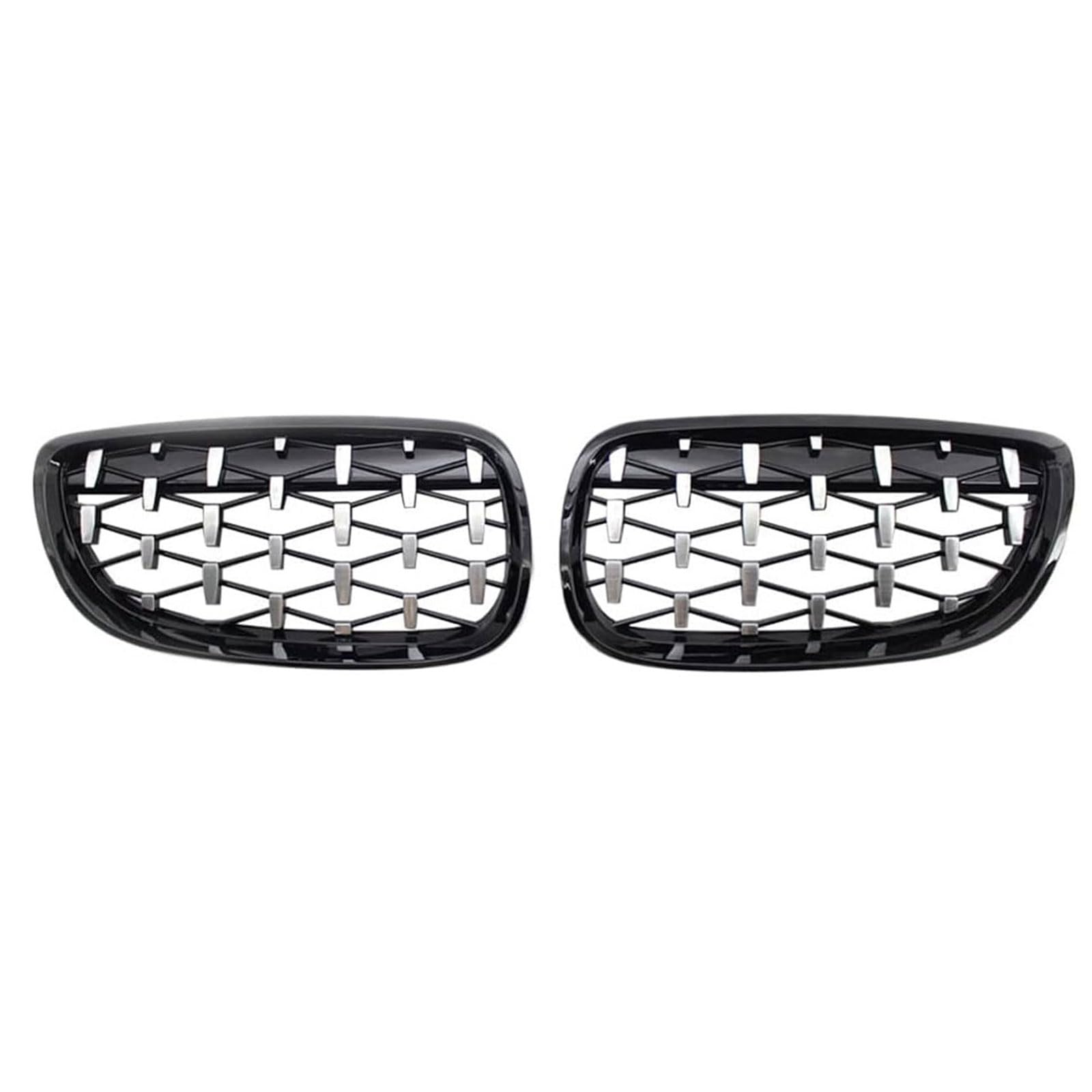 Kühlergrill Außentuning-Zubehörteile für BMW 5 Series E60 E61 550i 535i M5 2004 2005 2006 2007 2008 2009, Auto Frontgrill Vorderen Stoßfänger Grill Auto Grill Ersatz Zubehör,Black-Silver von JIANXKILB