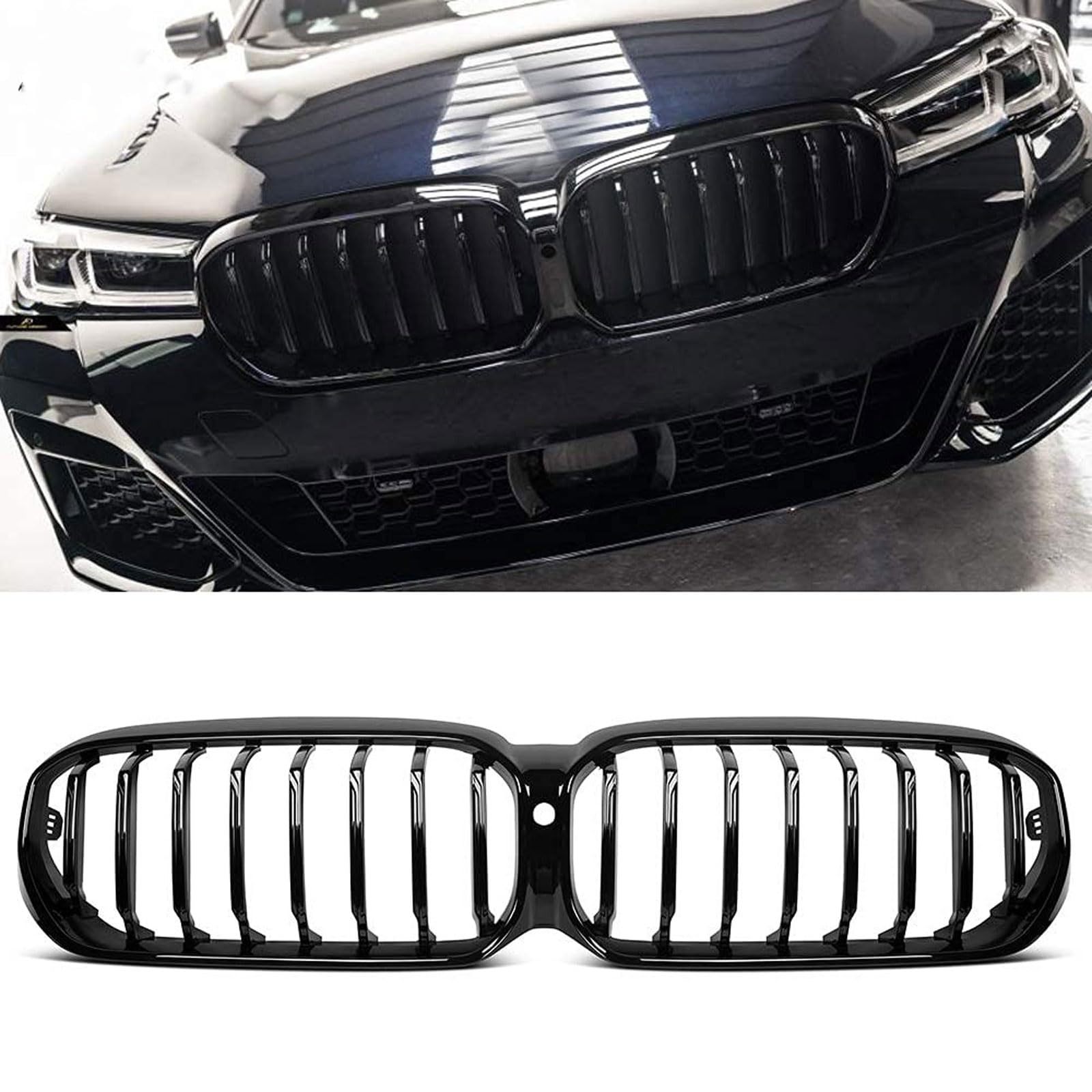 Kühlergrill Außentuning-Zubehörteile für BMW 5 Series G30 G38 2020 2021 2022, Auto Frontgrill Vorderen Stoßfänger Grill Auto Grill Ersatz Zubehör von JIANXKILB