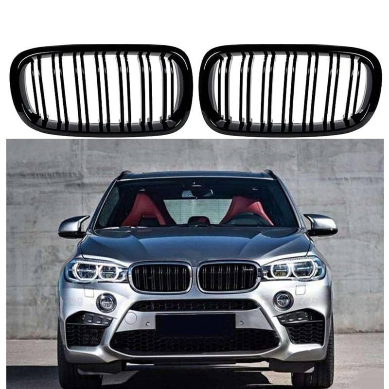 Kühlergrill Außentuning-Zubehörteile für BMW X5 F15 2014 2015 2016 2017, Auto Frontgrill Vorderen Stoßfänger Grill Auto Grill Ersatz Zubehör von JIANXKILB