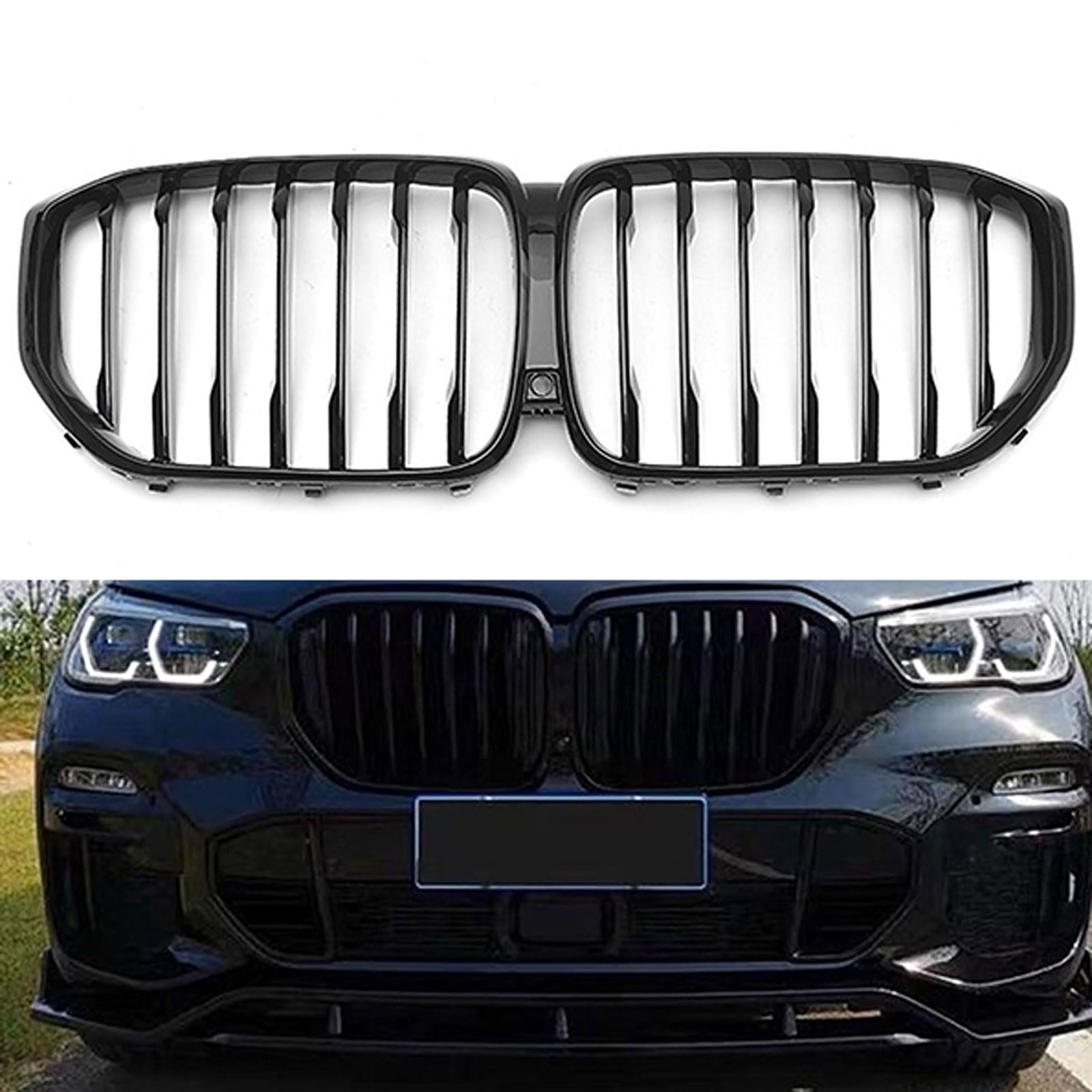 Kühlergrill Außentuning-Zubehörteile für BMW X5 G05 2018 2019 2020 2021 2022 2023, Auto Frontgrill Vorderen Stoßfänger Grill Auto Grill Ersatz Zubehör von JIANXKILB