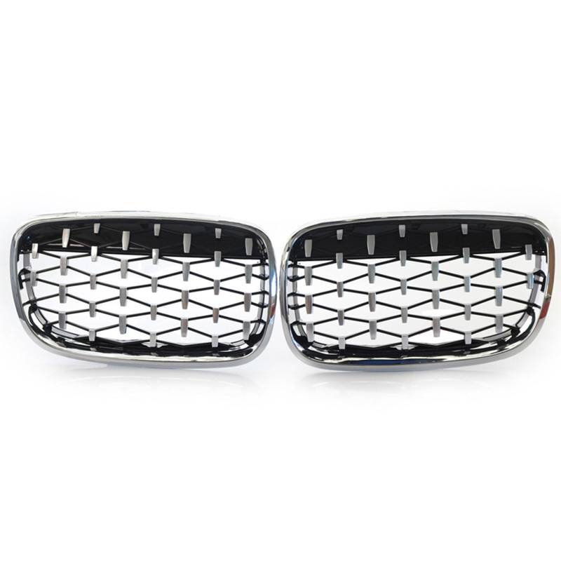 Kühlergrill Außentuning-Zubehörteile für BMW X5 X6 E70 E71 2007 2008 2009 2010 201 2012 2013, Auto Frontgrill Vorderen Stoßfänger Grill Auto Grill Ersatz Zubehör,Silver von JIANXKILB