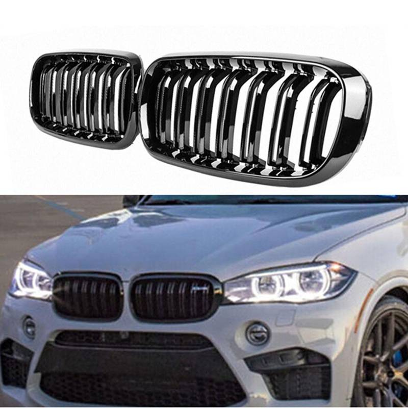 Kühlergrill Außentuning-Zubehörteile für BMW X5 X6 F15 F16 2014 2015 2016 2017, Auto Frontgrill Vorderen Stoßfänger Grill Auto Grill Ersatz Zubehör von JIANXKILB