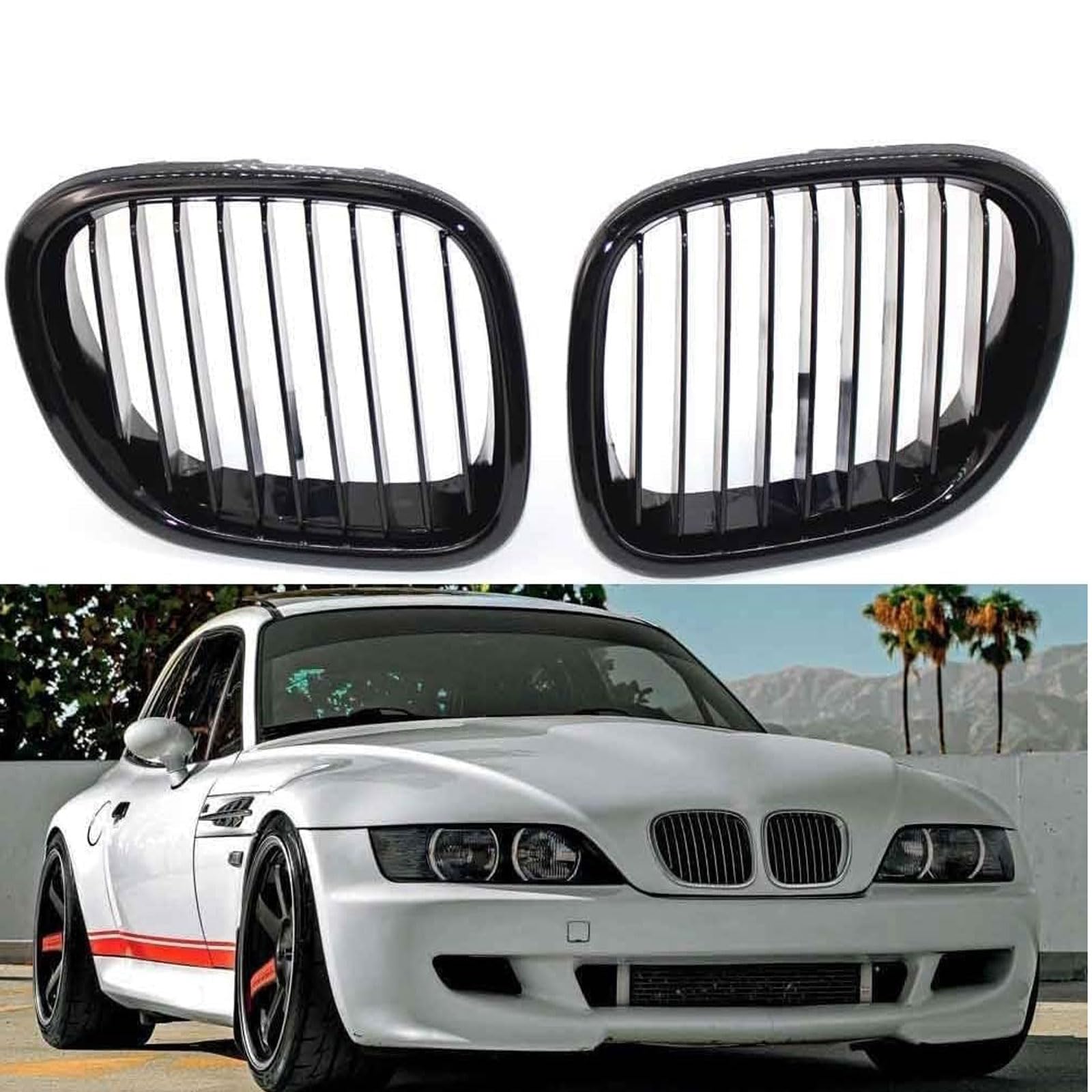 Kühlergrill Außentuning-Zubehörteile für BMW Z3 E36 1996 1997 1998 1999 2000 2001 2002, Auto Frontgrill Vorderen Stoßfänger Grill Auto Grill Ersatz Zubehör von JIANXKILB