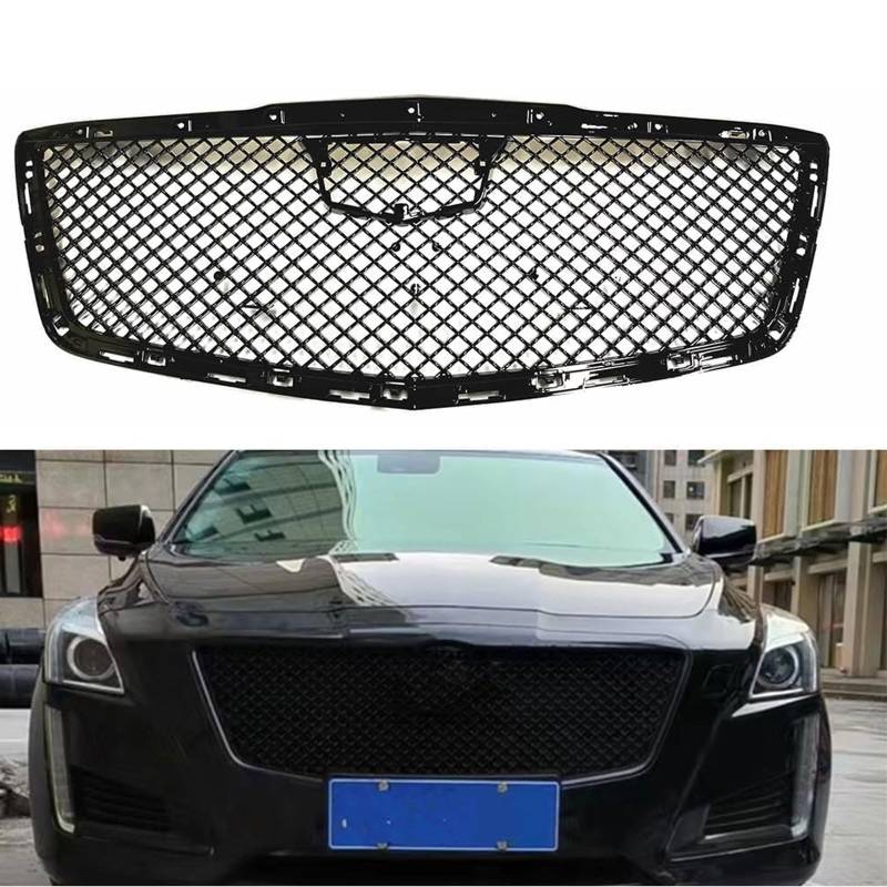 Kühlergrill Außentuning-Zubehörteile für Cadillac CTS Sedan 2014 2015 2016 2017 2018 2019, Auto Frontgrill Vorderen Stoßfänger Grill Auto Grill Ersatz Zubehör von JIANXKILB