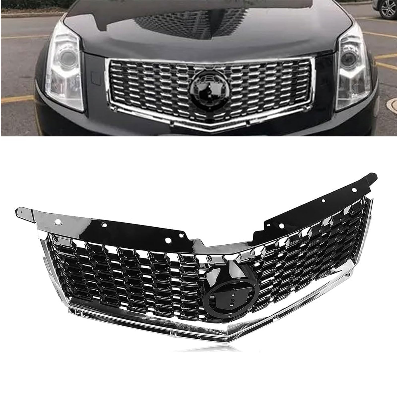 Kühlergrill Außentuning-Zubehörteile für Cadillac SRX 2010 2011 2012 2013 2014 2015 2016, Auto Frontgrill Vorderen Stoßfänger Grill Auto Grill Ersatz Zubehör von JIANXKILB