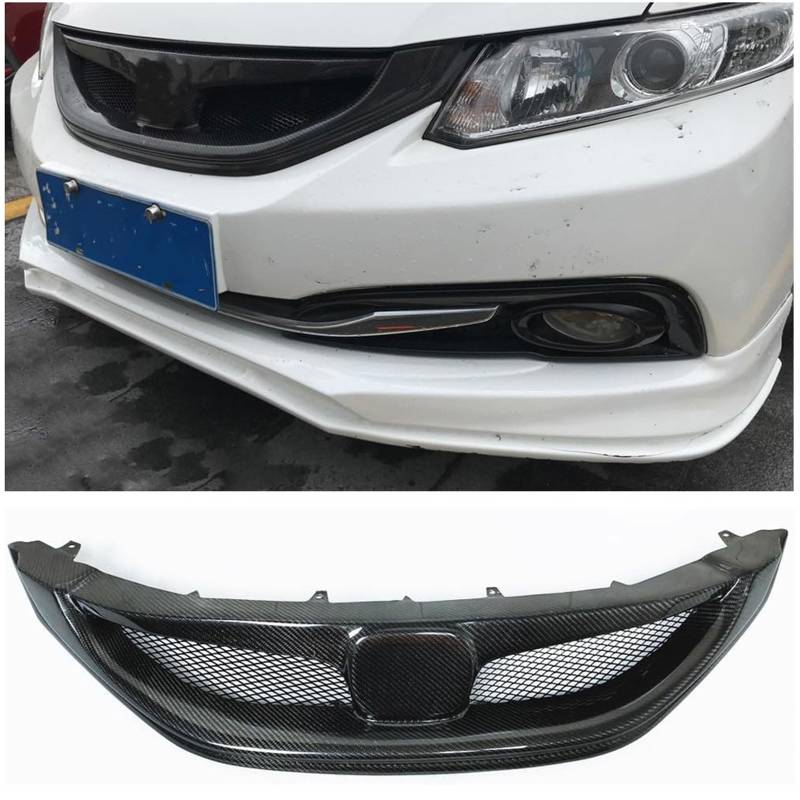 Kühlergrill Außentuning-Zubehörteile für Civic Sedan Si 9th 2013 2014 2015, Auto Frontgrill Vorderen Stoßfänger Grill Auto Grill Ersatz Zubehör von JIANXKILB