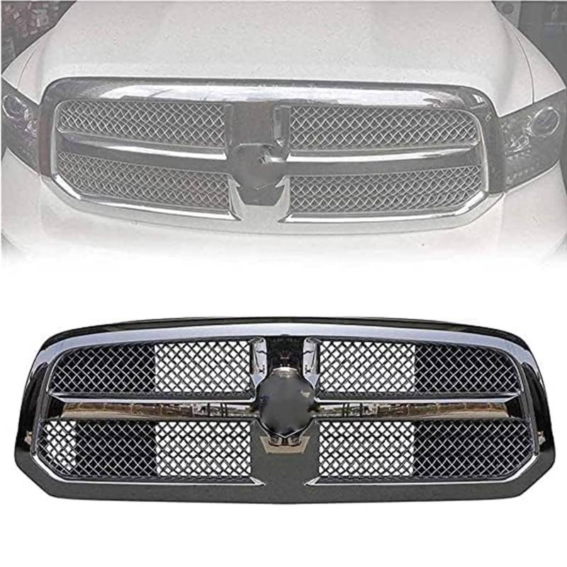 Kühlergrill Außentuning-Zubehörteile für Dodge RAM 1500 2013 2014 2015 2016 2017 2018, Auto Frontgrill Vorderen Stoßfänger Grill Auto Grill Ersatz Zubehör von JIANXKILB