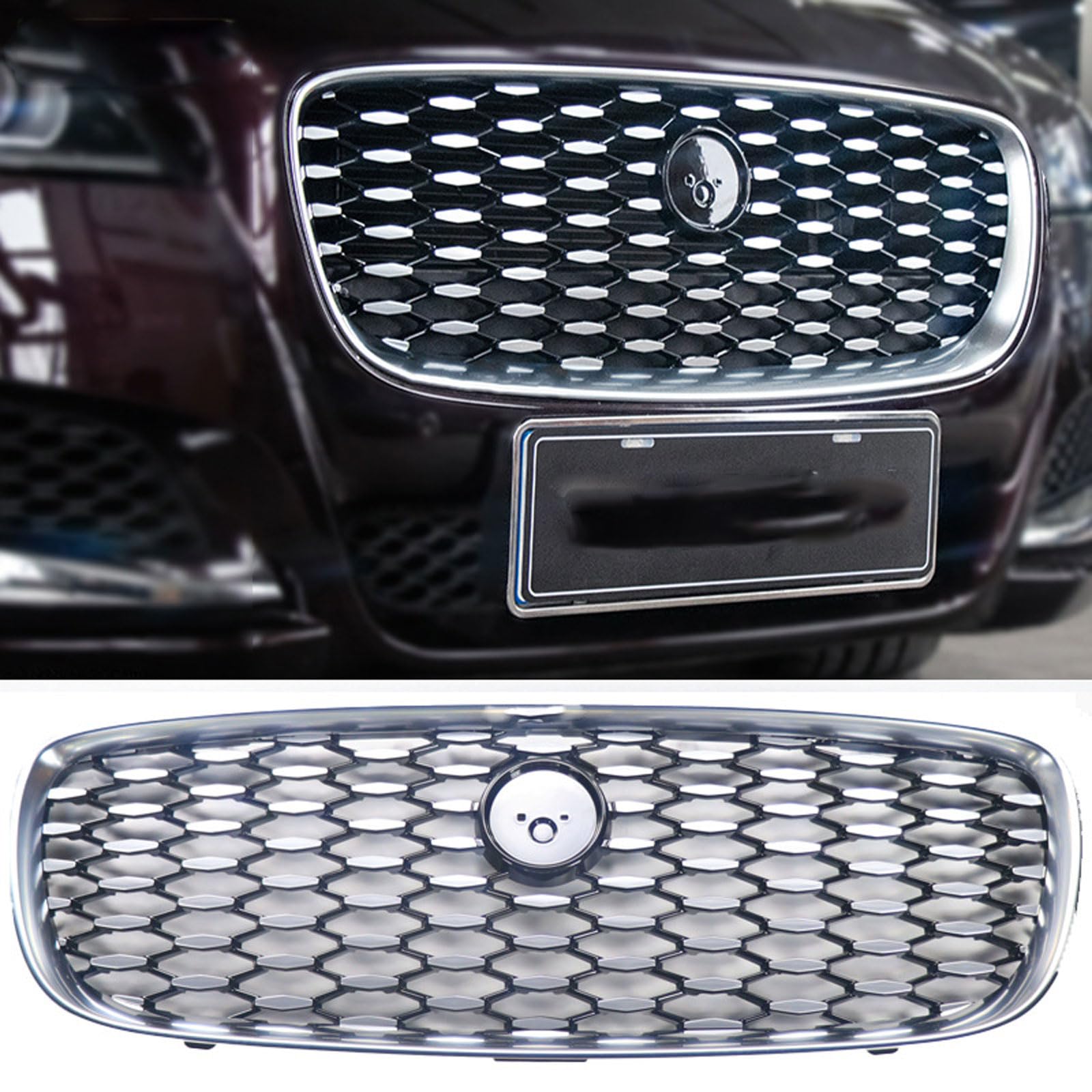 Kühlergrill Außentuning-Zubehörteile für Jaguar XFL 2016 2017 2018 2019, Auto Frontgrill Vorderen Stoßfänger Grill Auto Grill Ersatz Zubehör von JIANXKILB